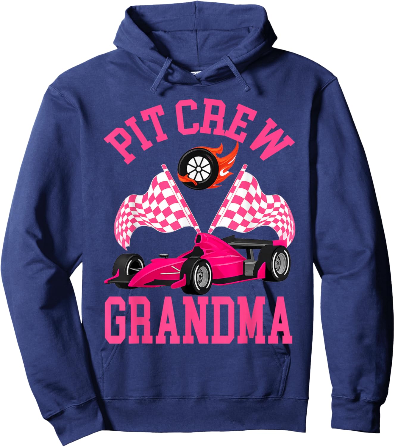 Race Car Birthday Party Racing Family Grandma Pit Crew Hoodie - Hoodie | Navy