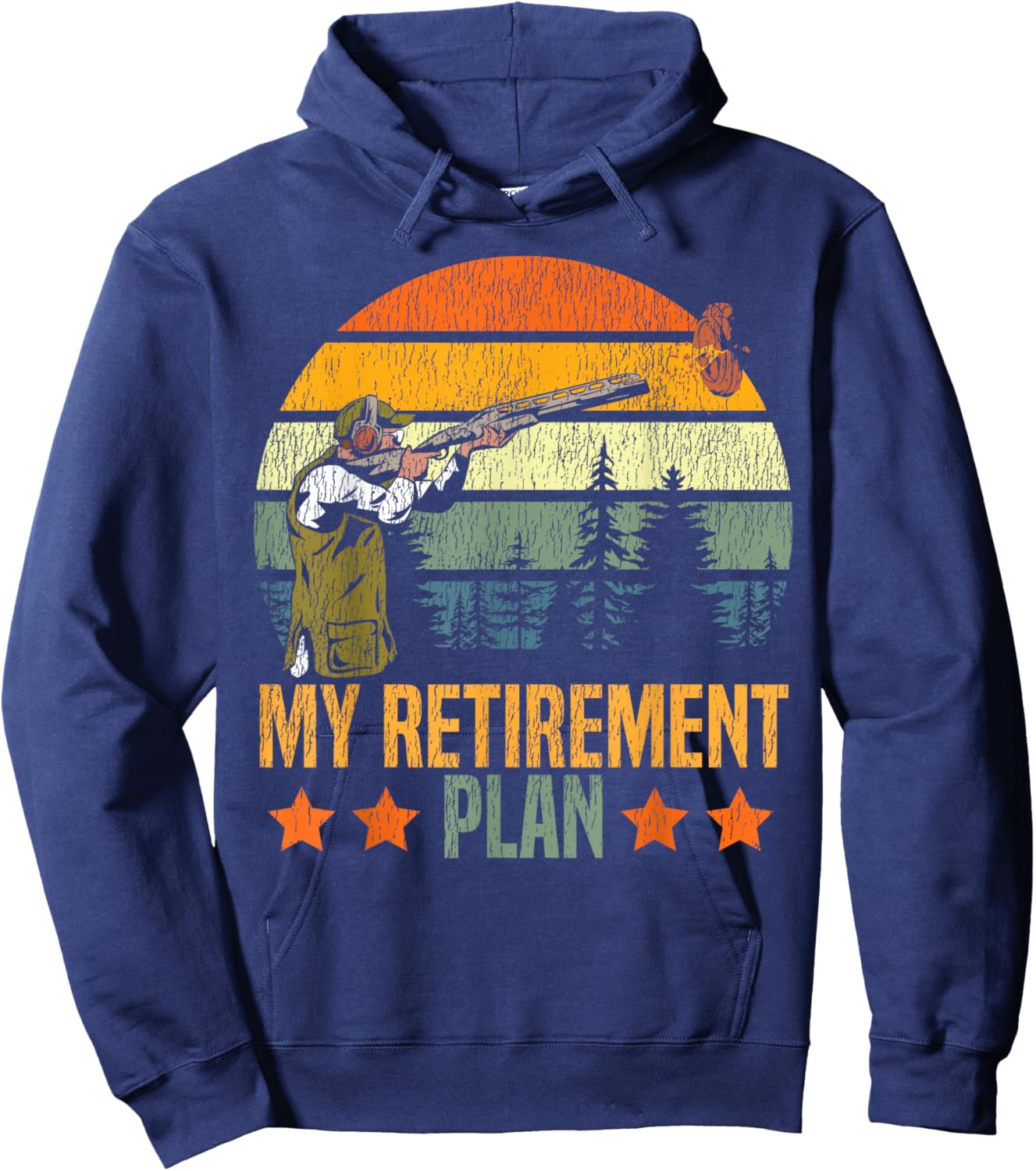 Shotgun Skeet Trap Clay Pigeon Shooting Retro Vintage My Hoodie - Hoodie | Navy