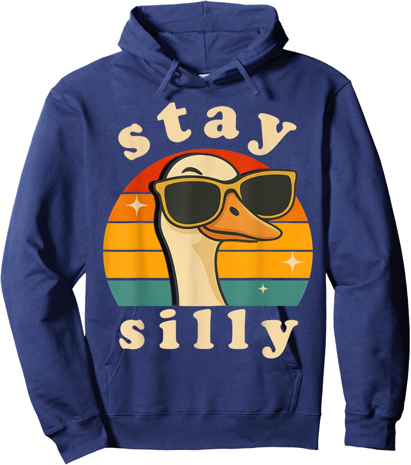Stay Silly Goose Boys Kids Retro Cute Matching Friends 70s Hoodie - Hoodie | Navy
