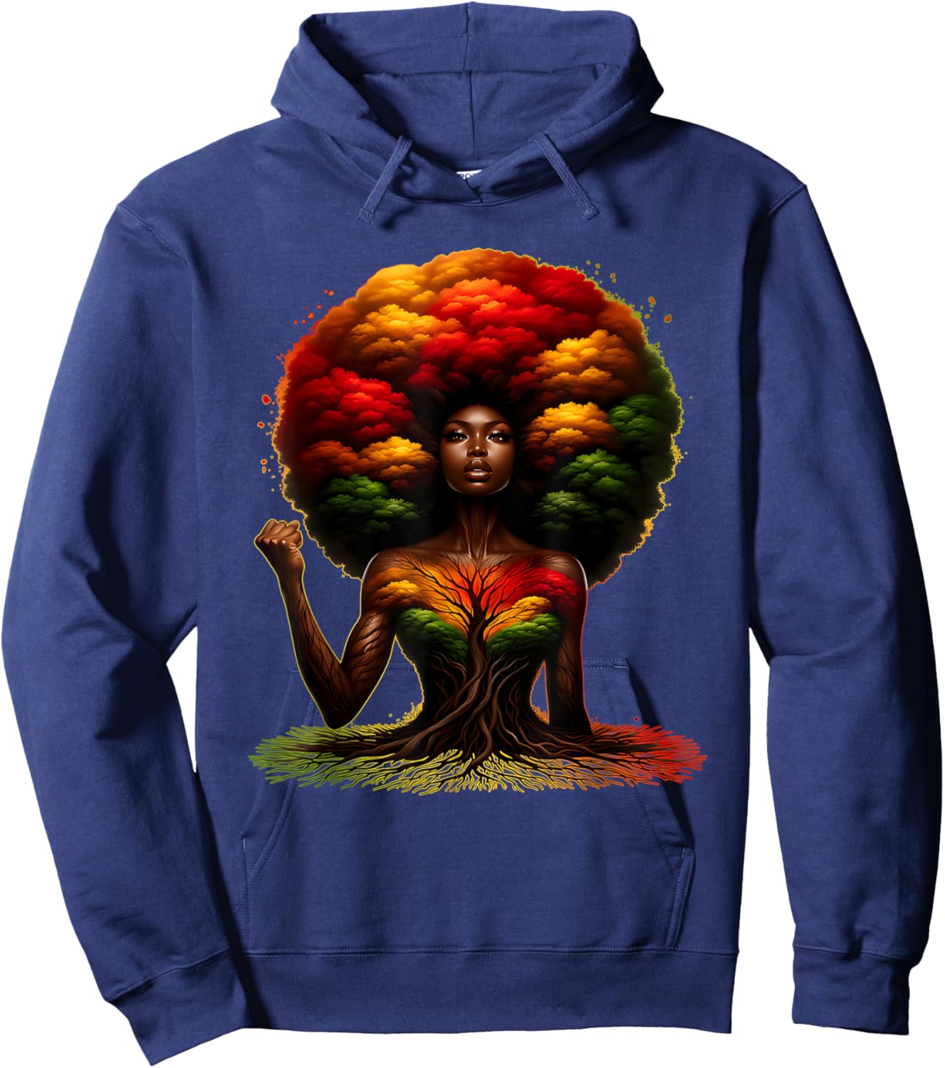 Black Girl Magic Afro Melanin Queen African American Women Hoodie - Hoodie | Navy