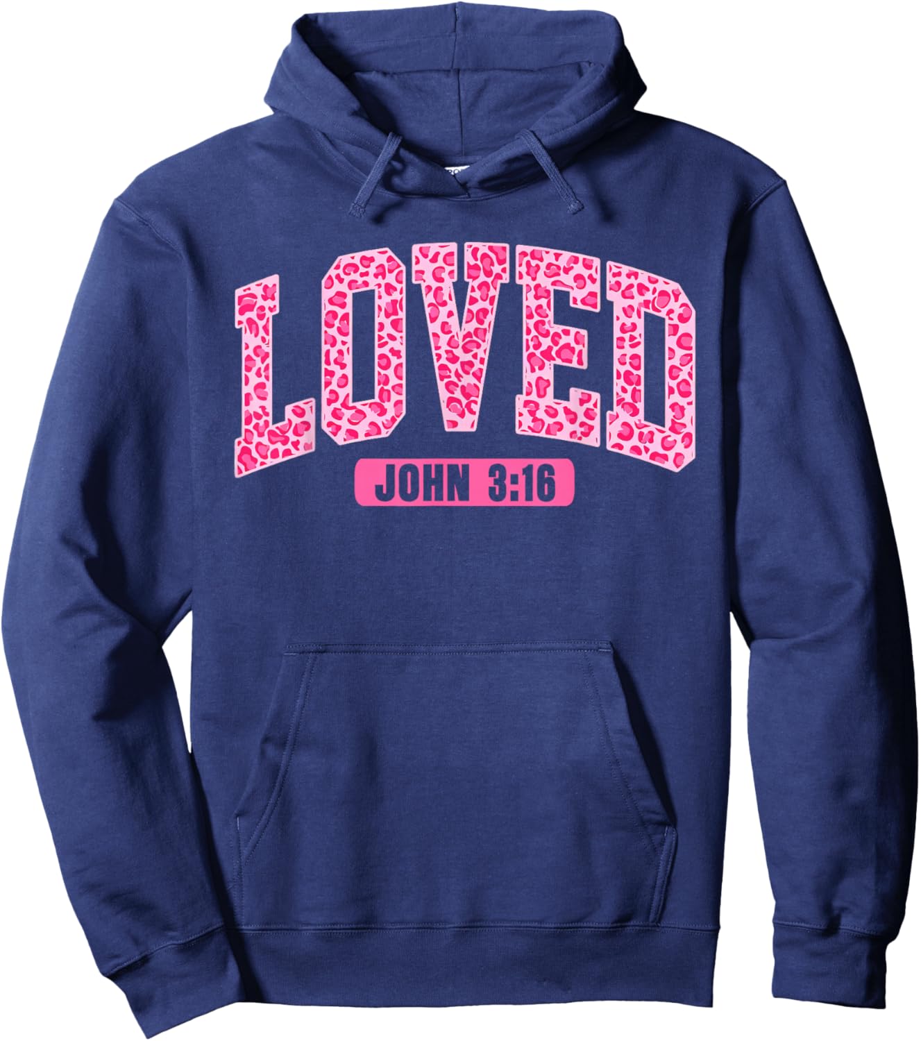 Loved John 3:16 Jesus Christian Faith Valentine Leopard Hoodie - Hoodie | Navy