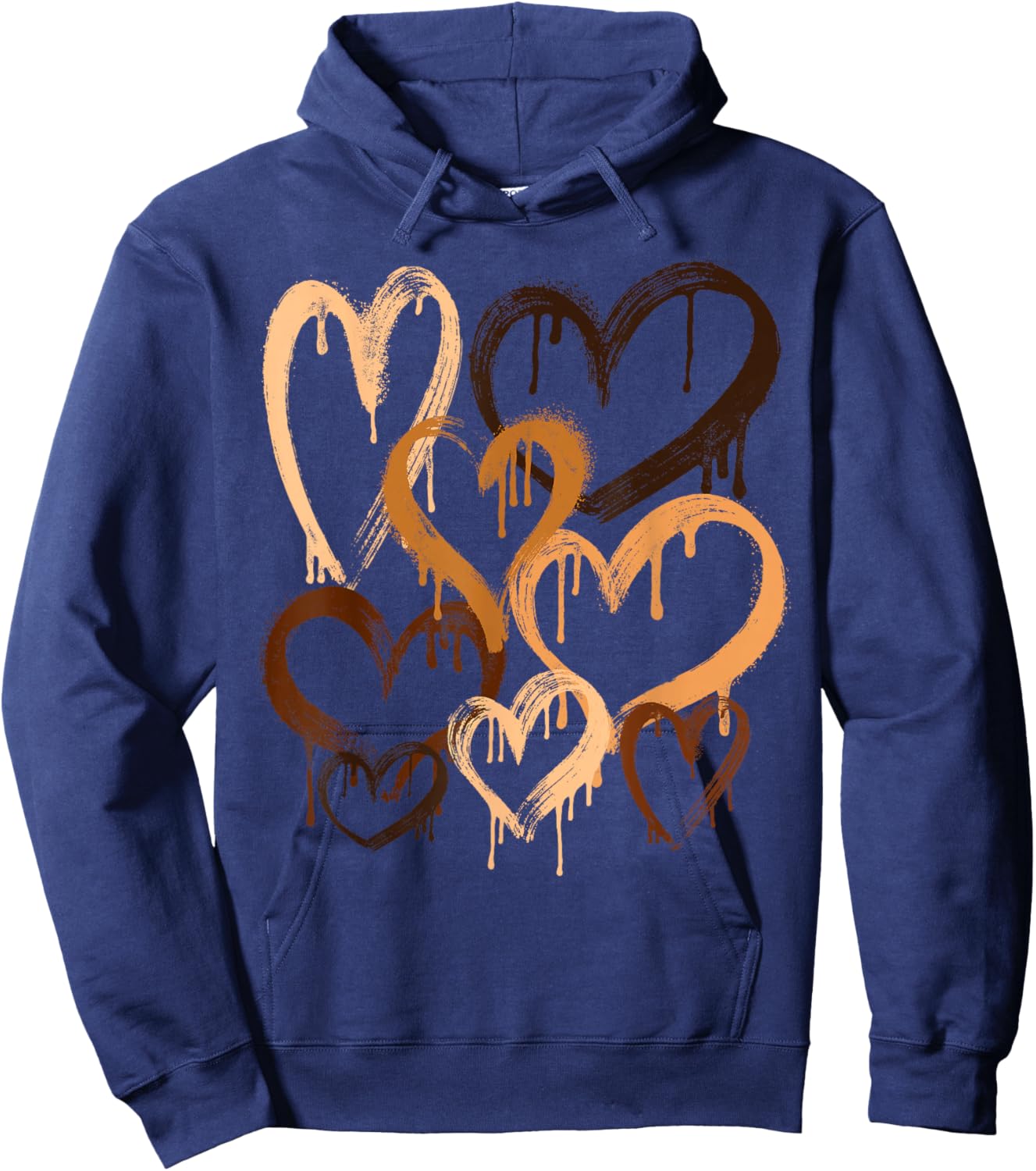 Melanin Shades Hearts Black History Month African Men Women Hoodie - Hoodie | Navy