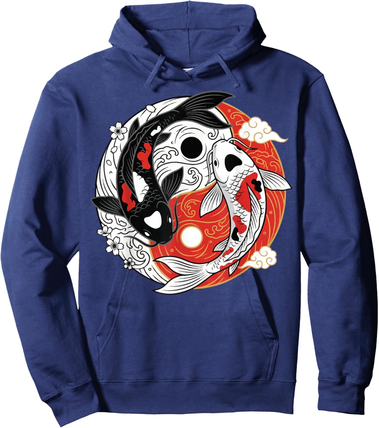 Japanese Koi Yin Yang Japan Hoodie - Hoodie | Navy