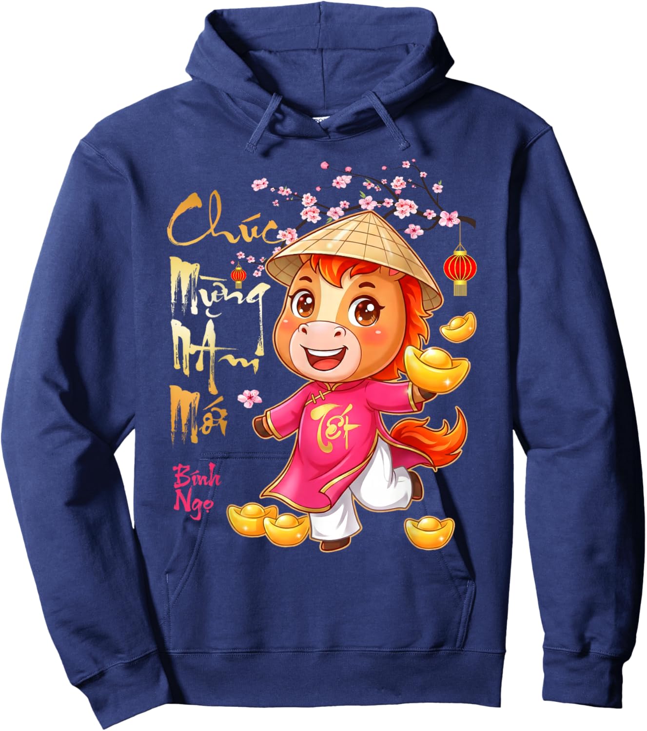 Chuc Mung NAM Moi Xuan Binh NGO Vietnamese New Year TET 2026 Hoodie - Hoodie | Navy