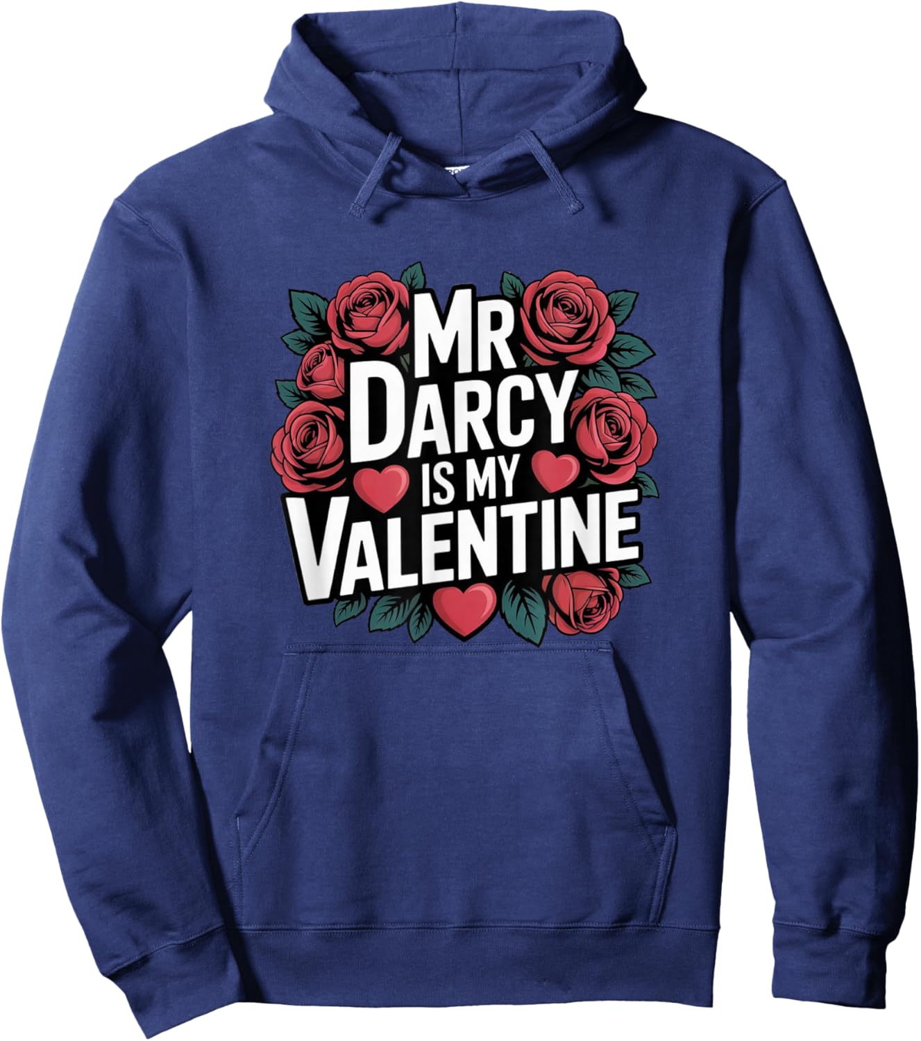Girls Bookish Valentines Day Mr Darcy is My Valentine Hoodie - Hoodie | Navy