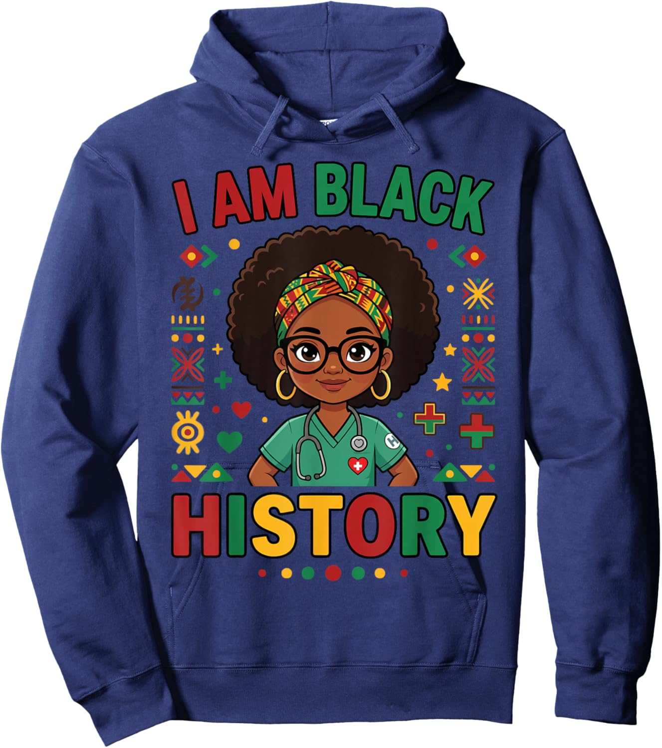 I Am Black History Women Girl Black History Month Juneteenth Hoodie - Hoodie | Navy