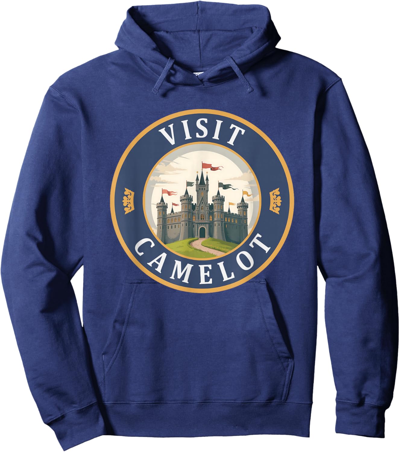 Visit Camelot King Arthur Funny History Hoodie - Hoodie | Navy