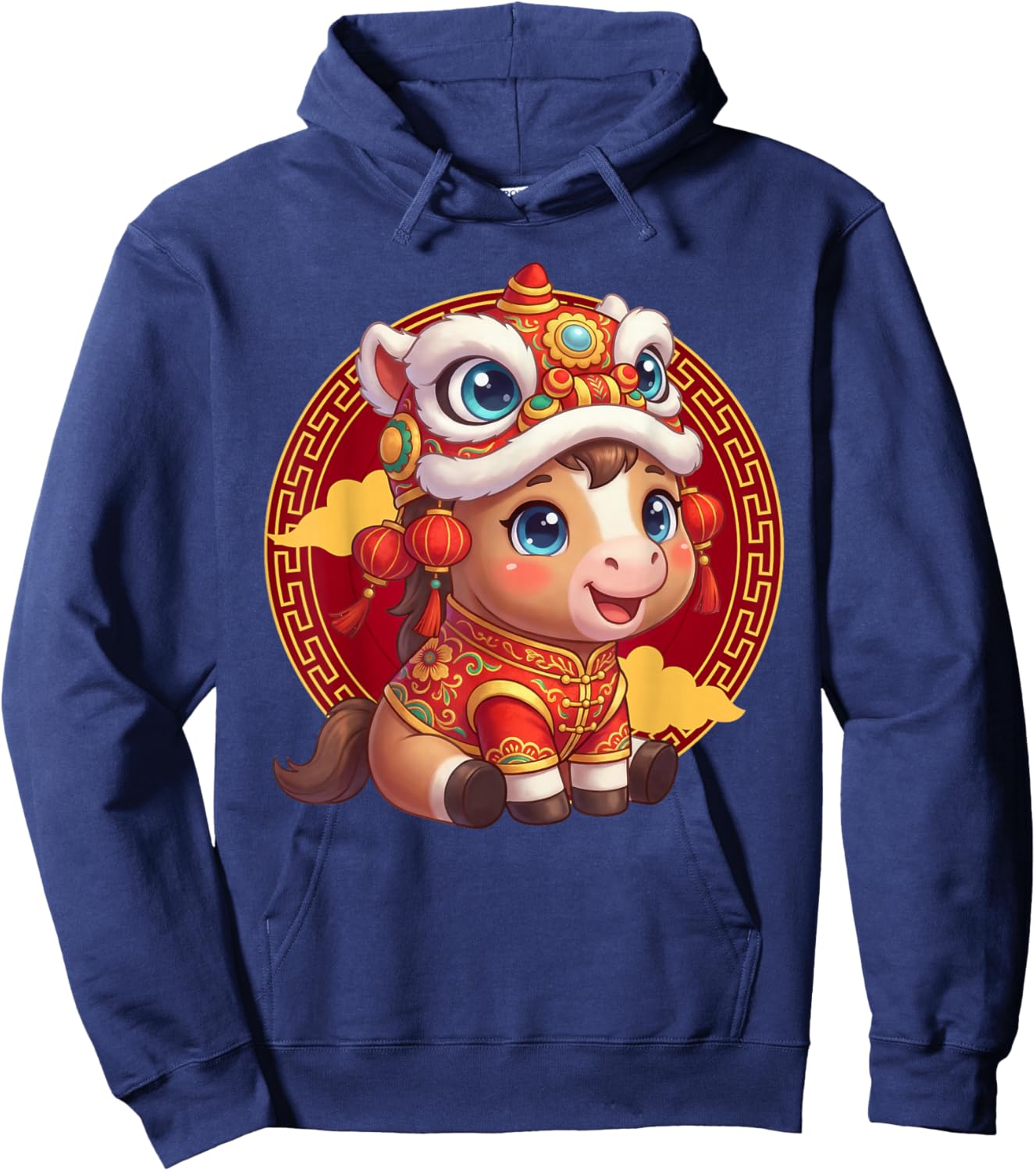 Chinese New Year of The Horse 2026 Horse Zodiac Lunar Kids Hoodie - Hoodie | Navy