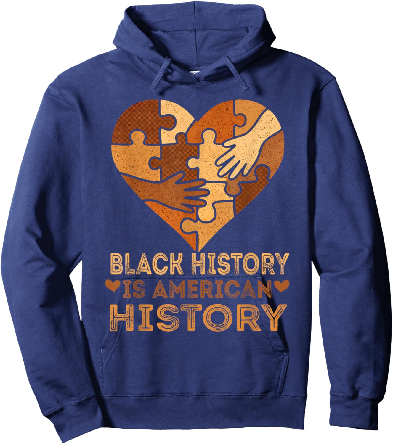 Black History is American History Heart African American BHM Hoodie - Hoodie | Navy