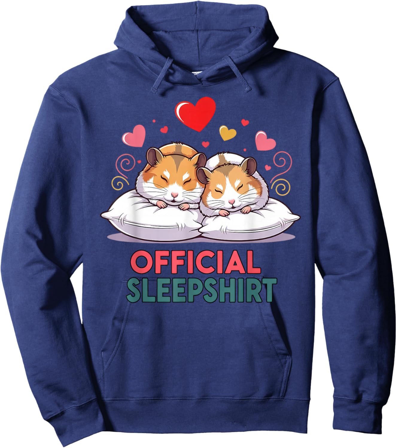 Cozy Sleepshirt Cute Hamster Couples Valentine's Day Hoodie - Hoodie | Navy