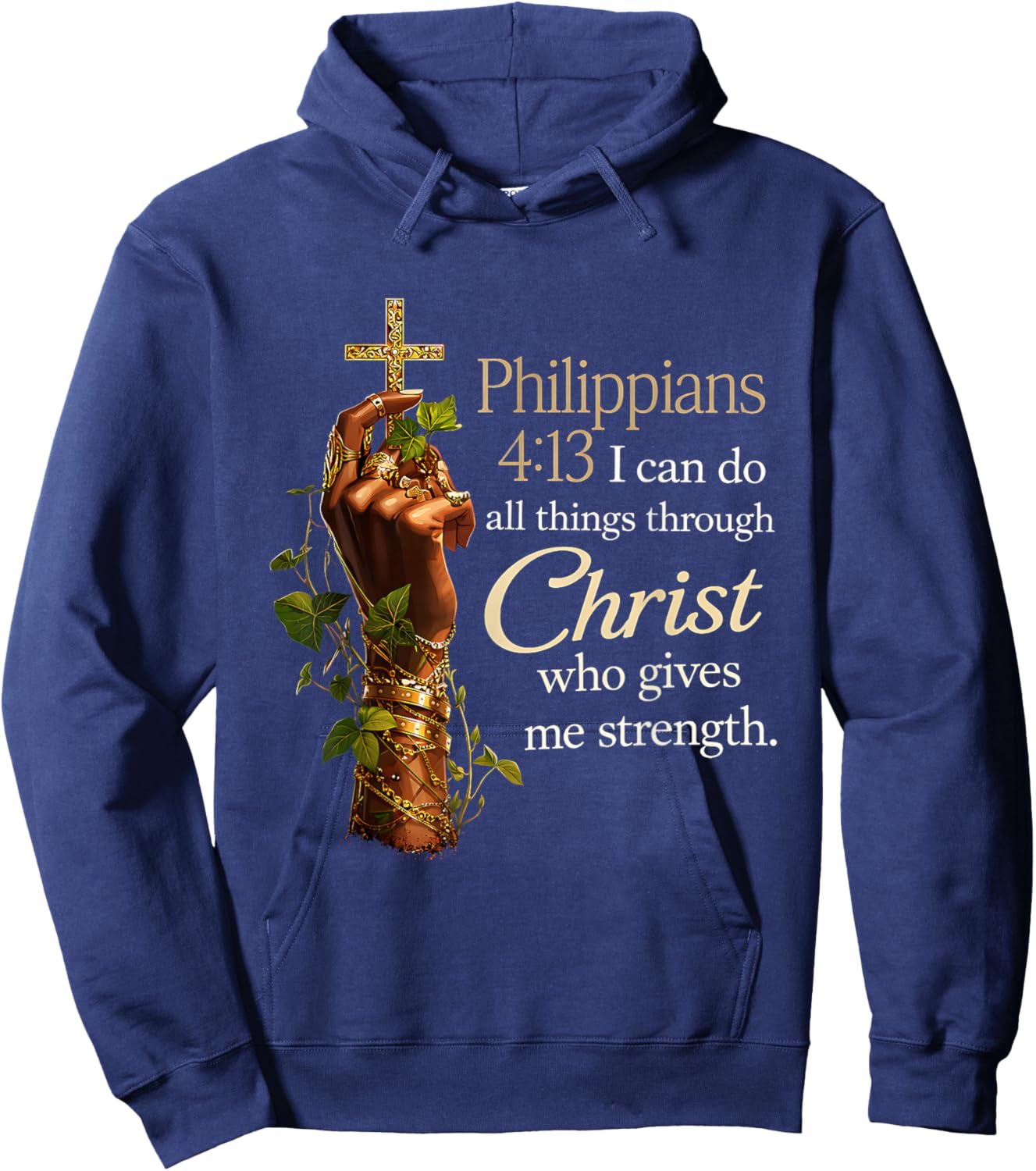 African American Black Women Christian Afro Faith God Hoodie - Hoodie | Navy