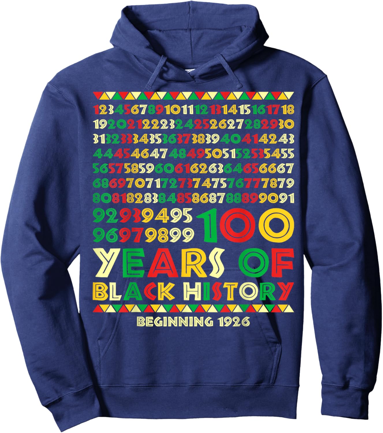 100 Years Black History Beginning 1926 Math Number Teacher Hoodie - Hoodie | Navy