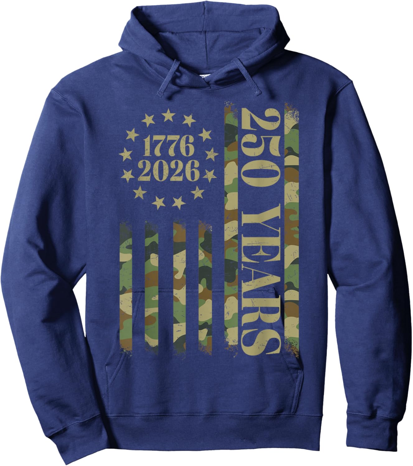 250 Years Anniversary 250th Independence Day Camo US Flag Hoodie - Hoodie | Navy