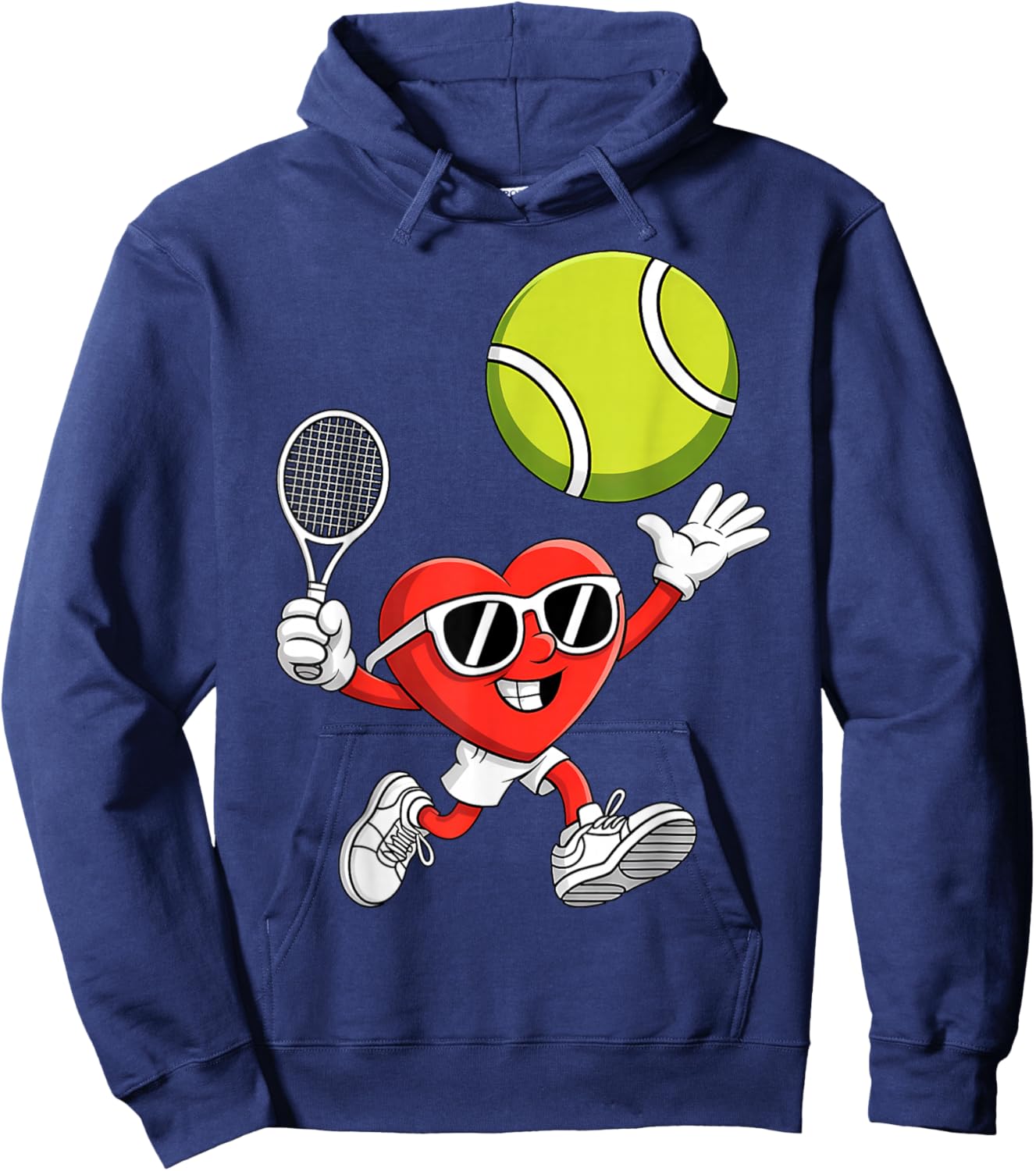 Love Tennis Cute Valentines Day Hoodie - Hoodie | Navy