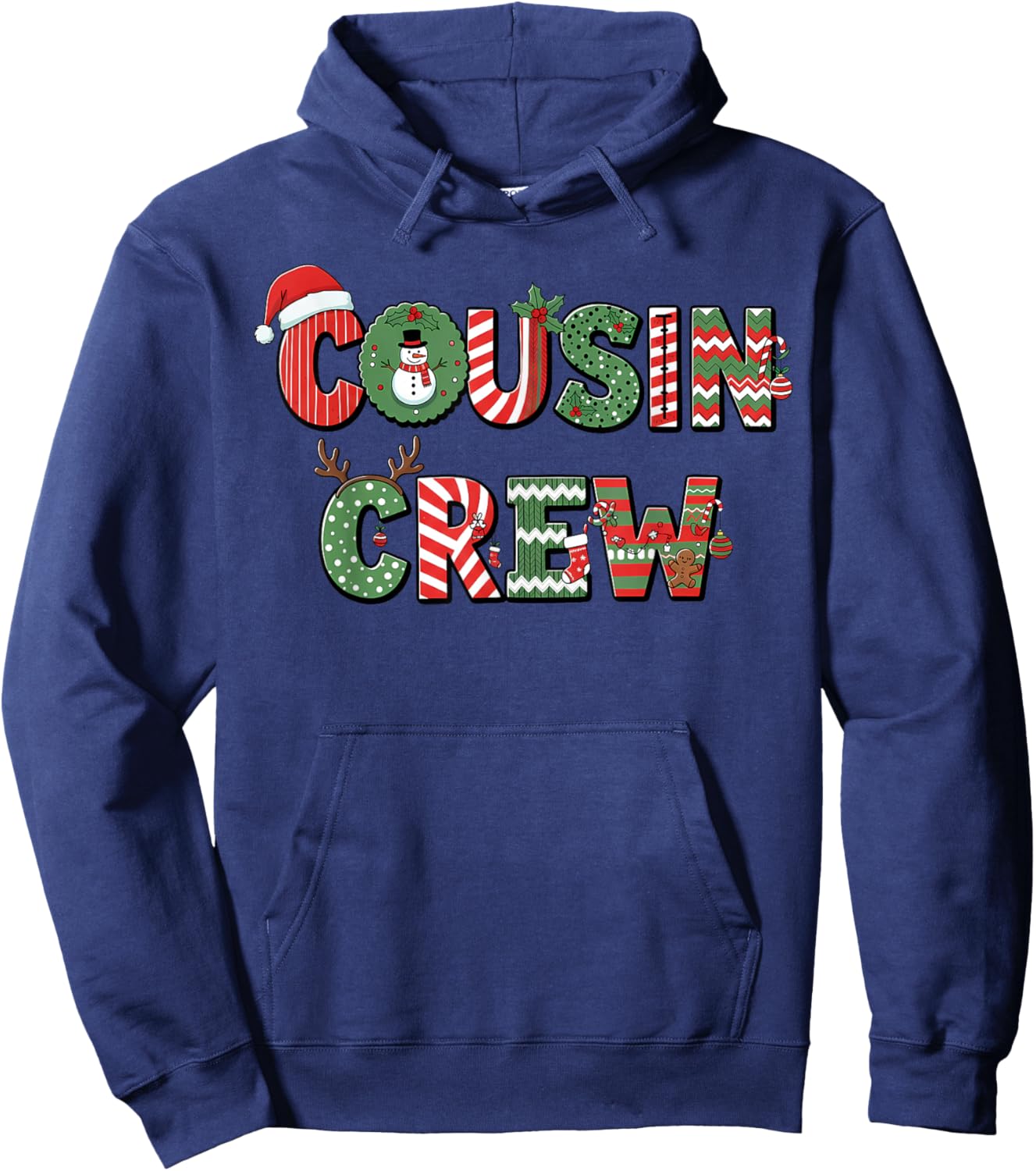 Cousin Crew Christmas Kids Holiday Matching Family Xmas Hoodie - Hoodie | Navy