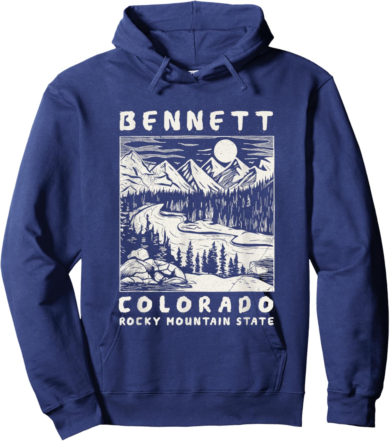 Bennett, Colorado Mountain Wildnerness Nature Design Hoodie - Hoodie | Navy