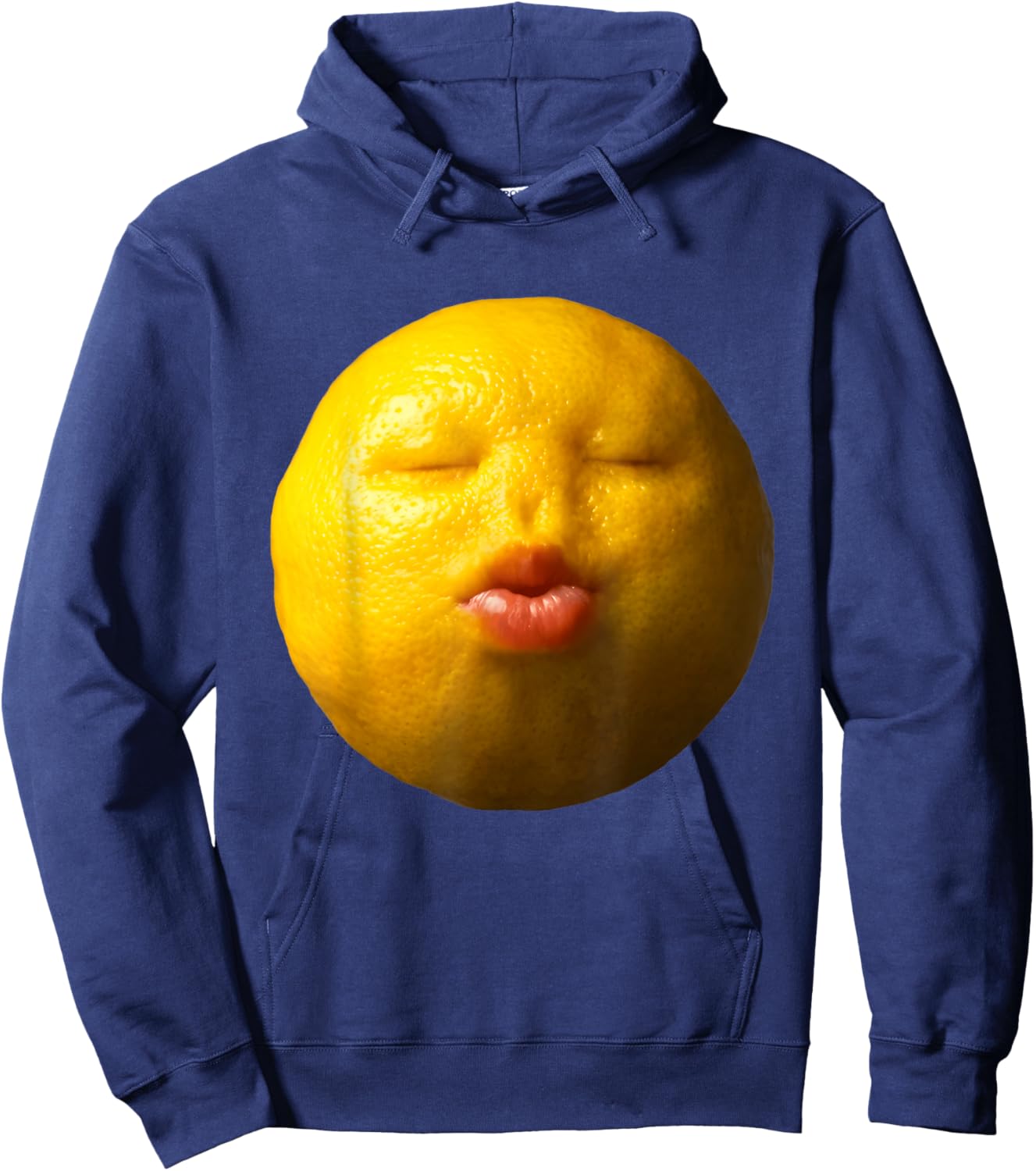 Niche Lemon Meme Ai Fruits Eating Fruit Funny brainrot Silly Hoodie - Hoodie | Navy