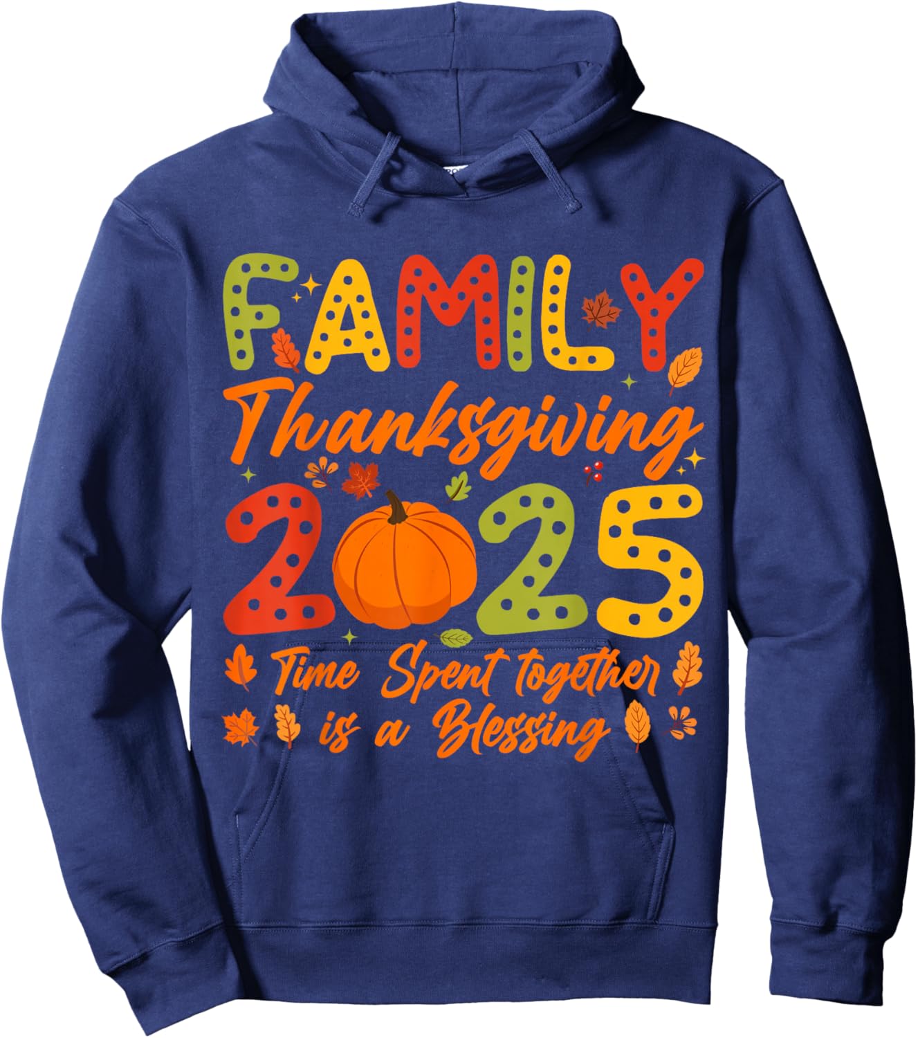 Family Thanksgiving 2025 Matching Thanksgiving Crew Turkey Hoodie - Hoodie | Navy