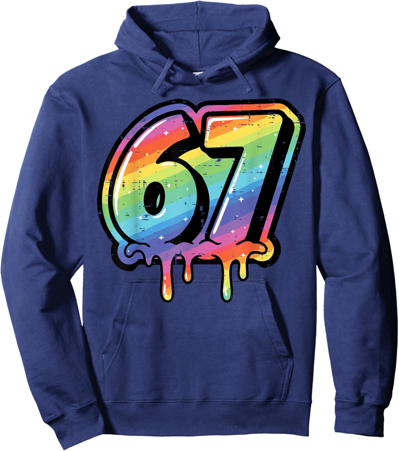 6 7 Meme Number Drip 67 Gen Alpha Slang Kids Boys Youth Hoodie - Hoodie | Navy