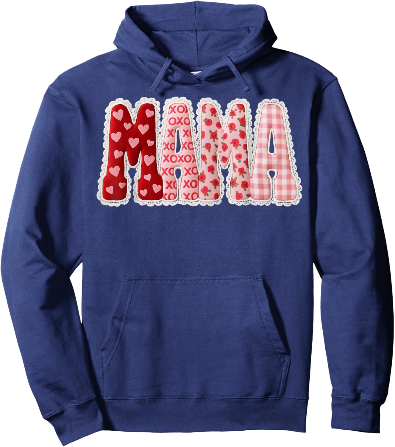Mama Valentine's Day Outfits Retro Mama Coquette Bows Design Hoodie - Hoodie | Navy