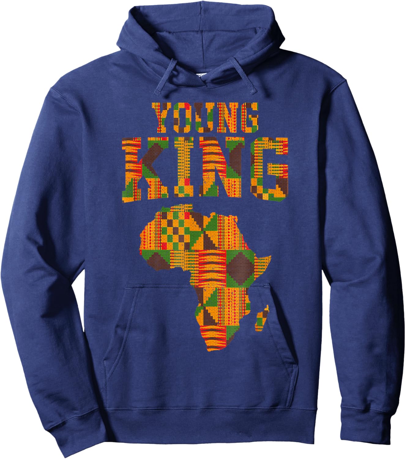 Kente Cloth African Print Hoodie - Hoodie | Navy