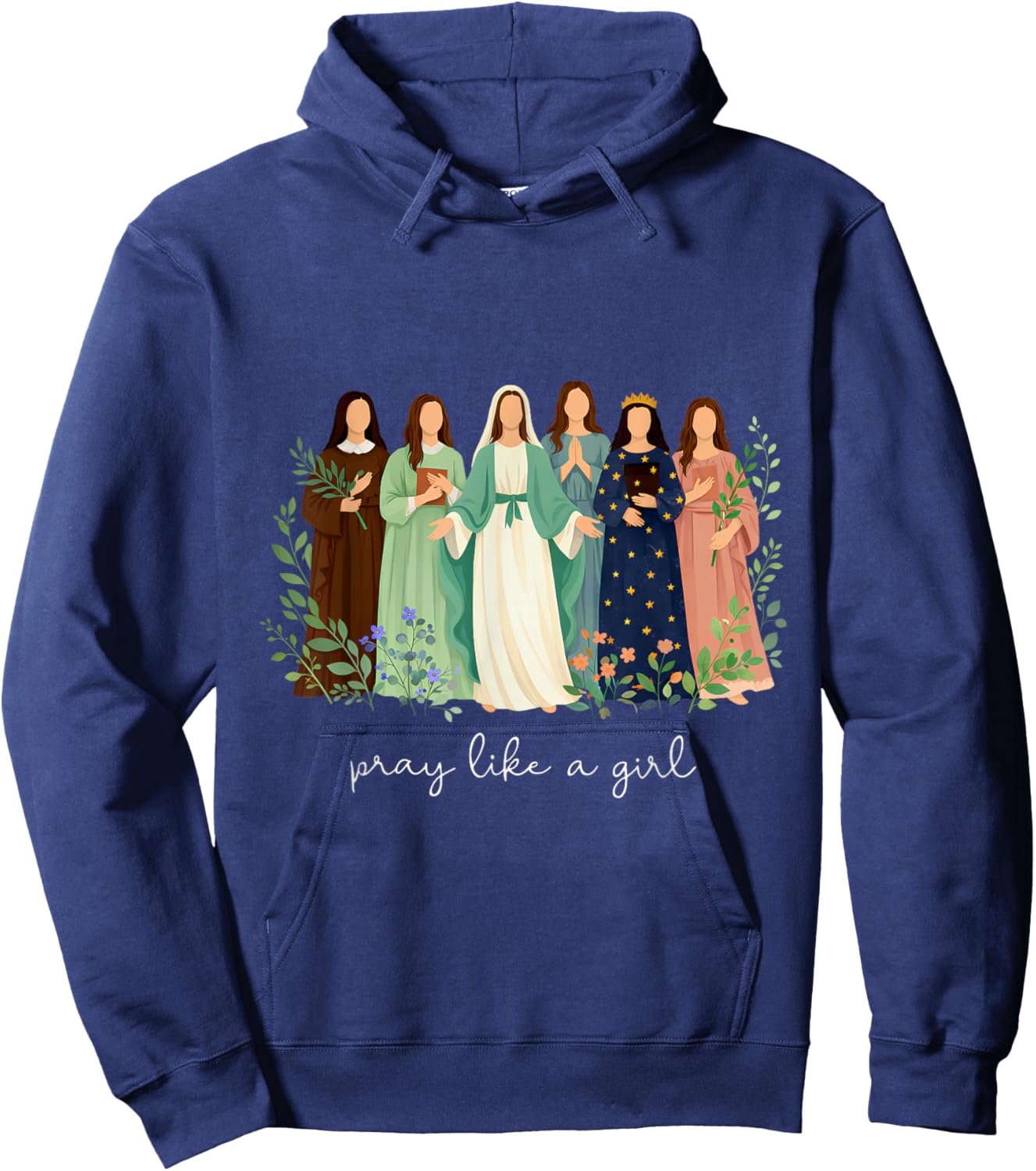 Pray Like A Girl Catholic Christian Faith Based Men Women Hoodie - Hoodie | Navy