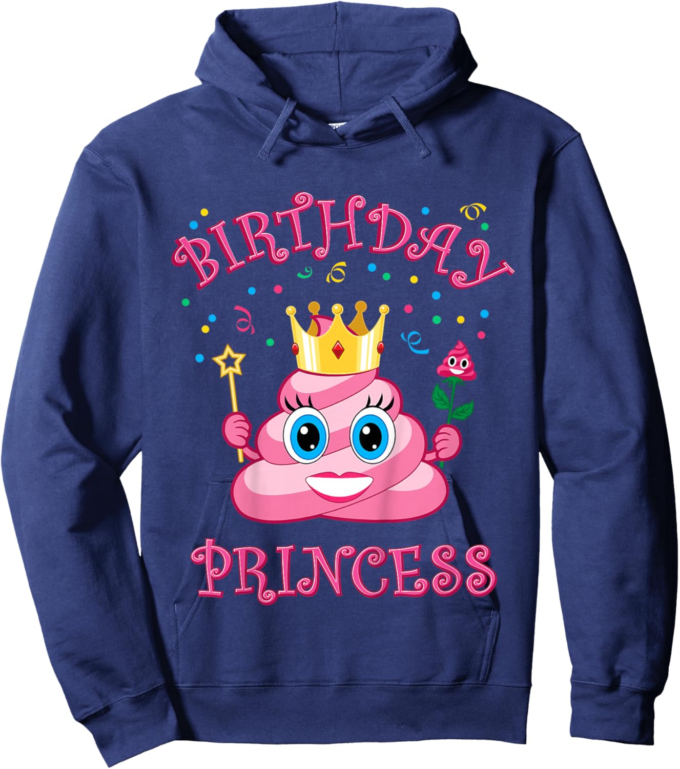 Poop Birthday Princess Girls Cute Funny Hoodie - Hoodie | Navy