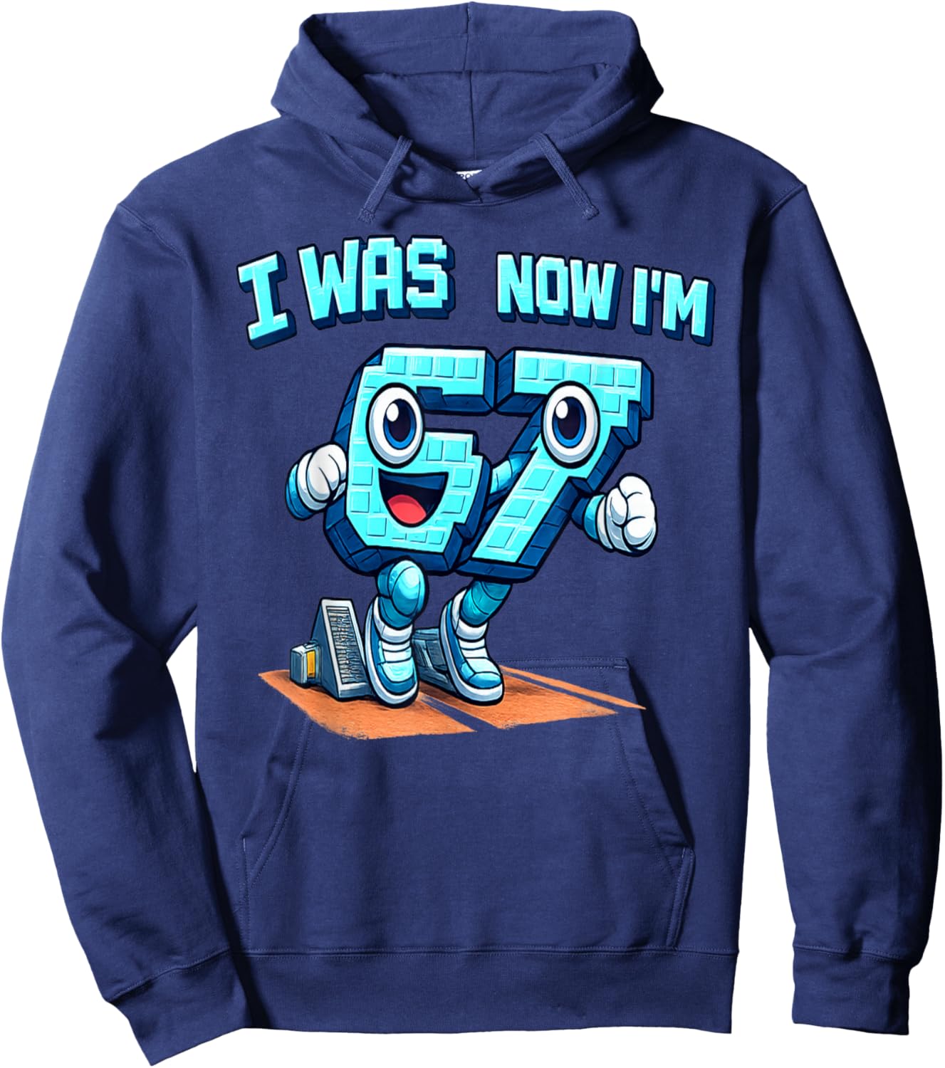 I was 6 Now I'm Six 7 Seven Years Brainrot Birthday Hoodie - Hoodie | Navy