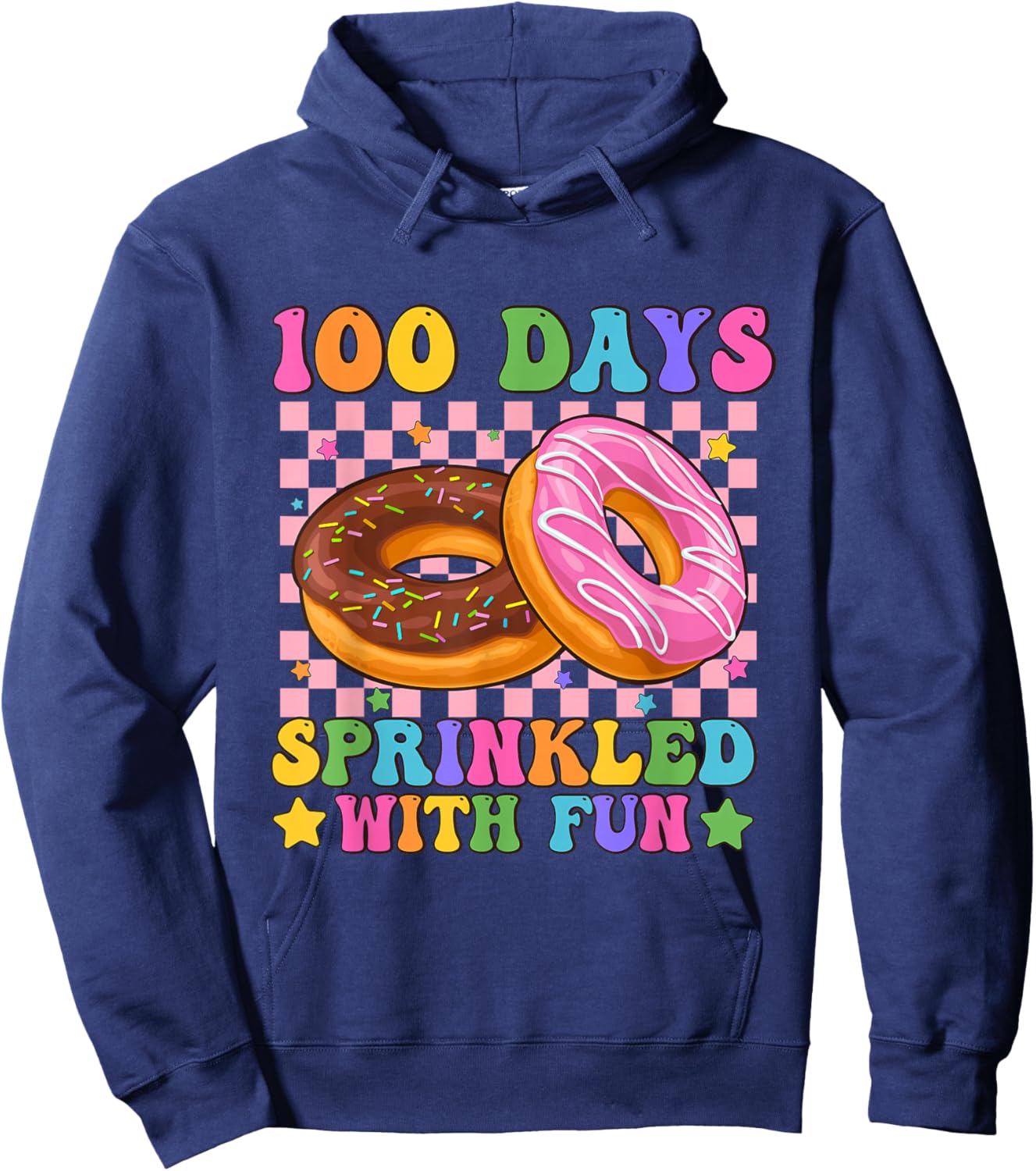 100 Days Sprinkled with Fun Donut Lover 100th Day of School Hoodie - Hoodie | Navy