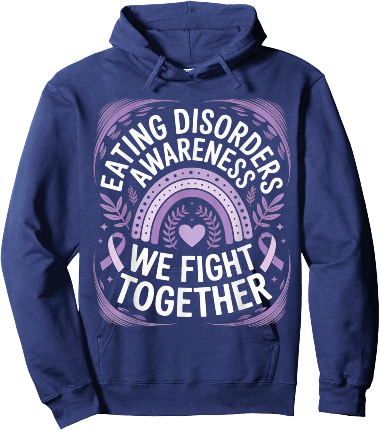 Eating Disorders Awareness Shirts | We Fight Together Hoodie - Hoodie | Navy