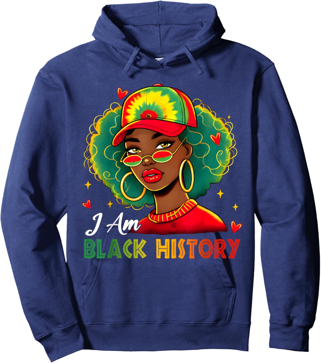 I Am Black History Women Girl Black History Month Juneteenth Hoodie - Hoodie | Navy