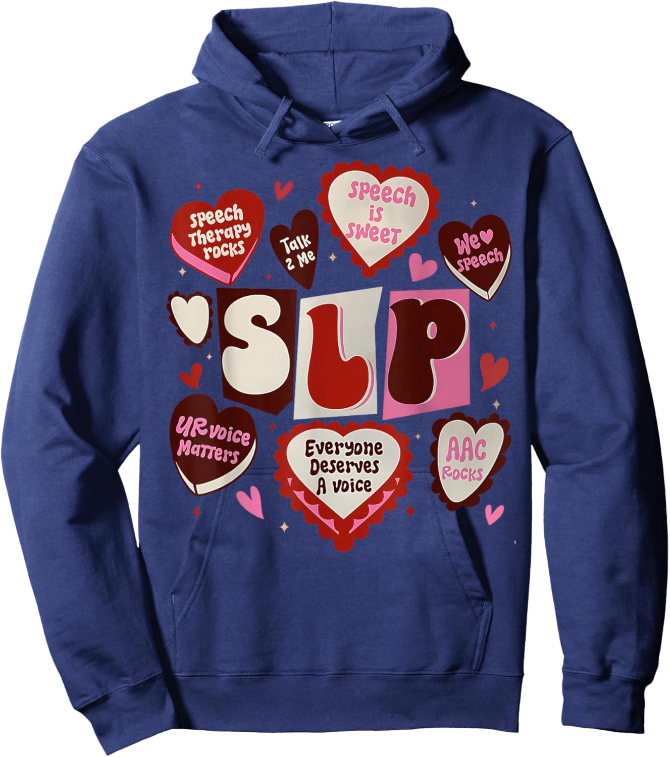 Speech Language Pathologist Valentines Day SLP Therapy Hoodie - Hoodie | Navy