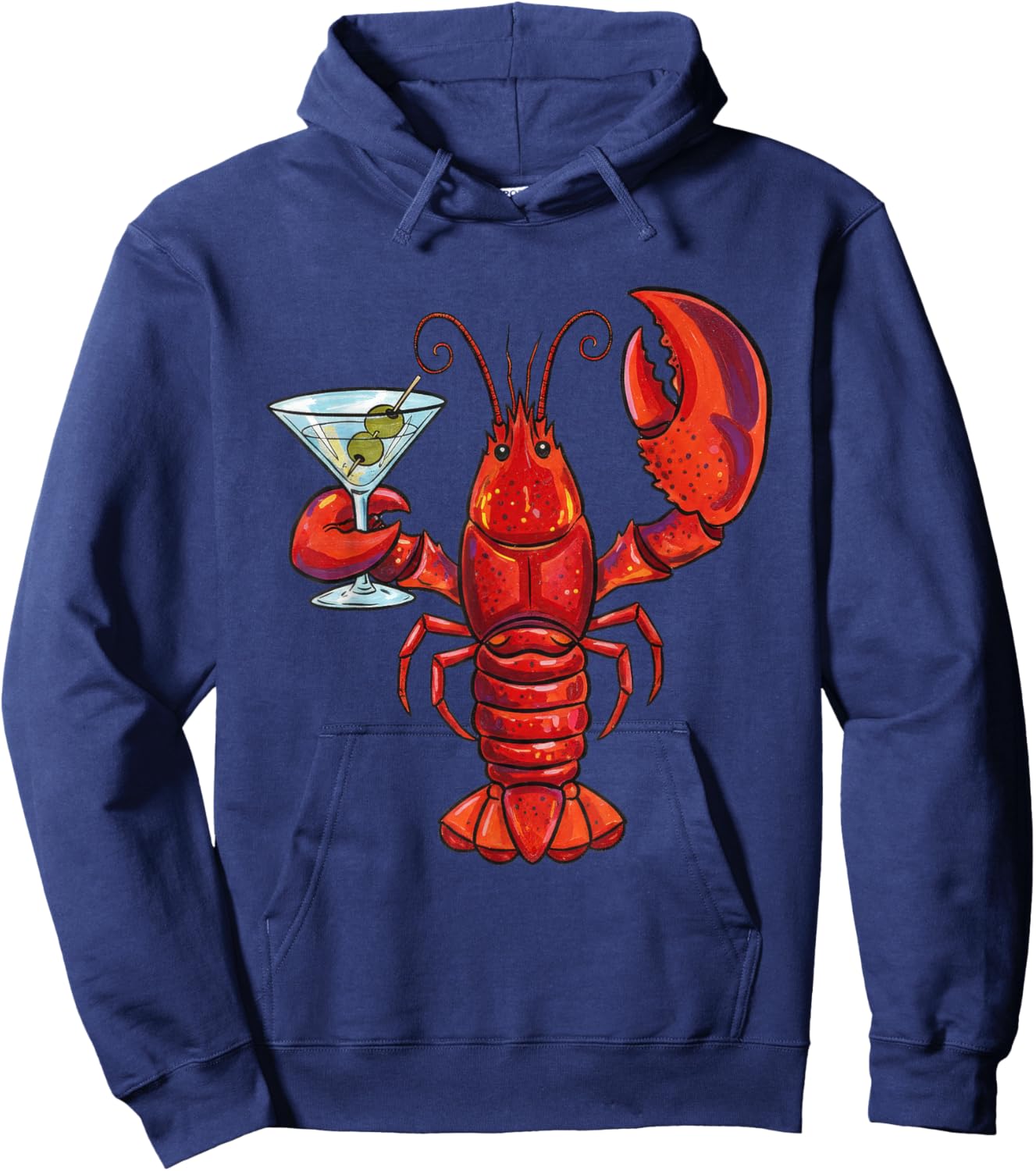 Lobster Martini Case for Summer Seafood Cocktail Design Hoodie - Hoodie | Navy