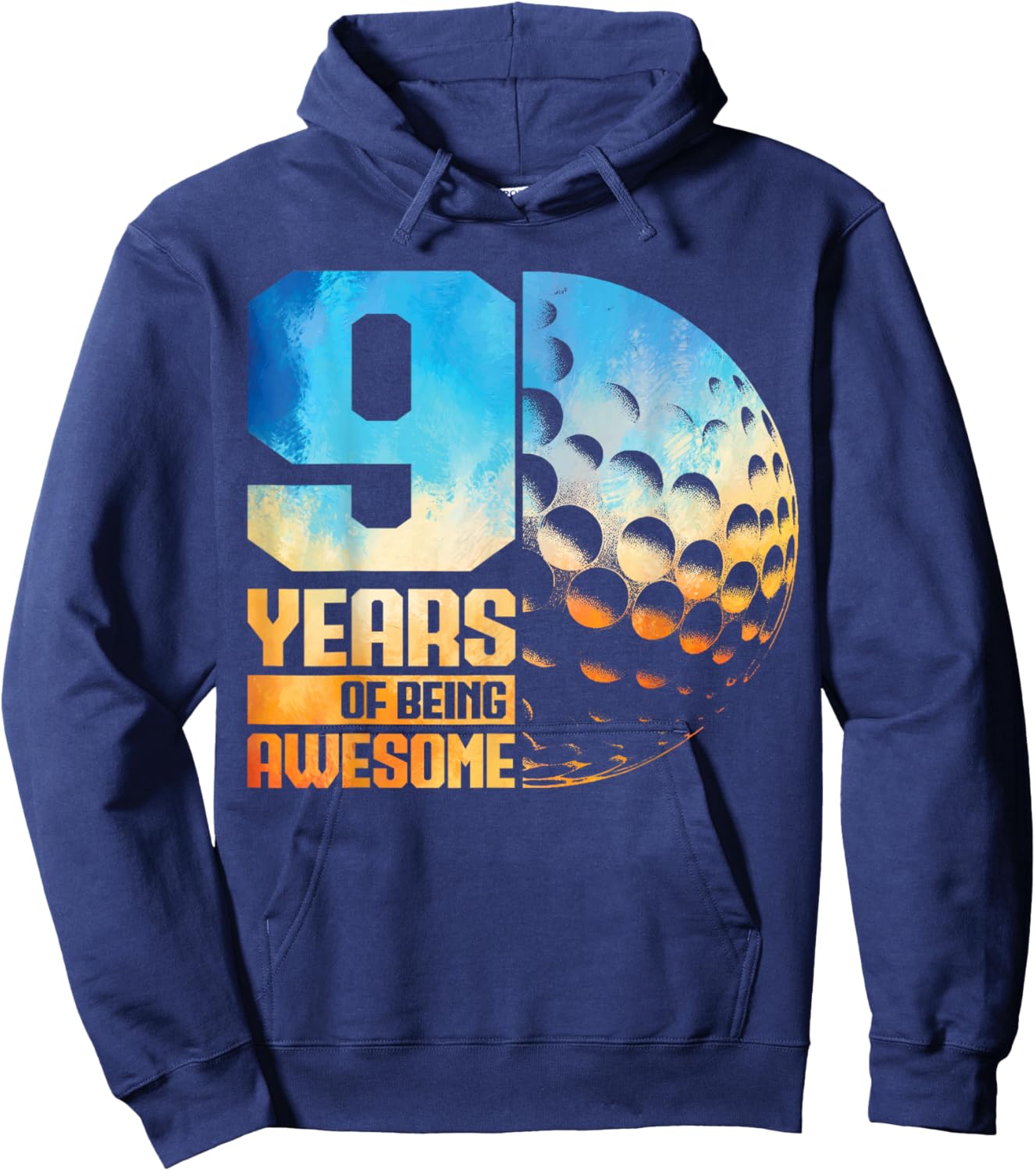 9th Birthday Boys Golf Player Golf 9 Years Old Hoodie - Hoodie | Navy