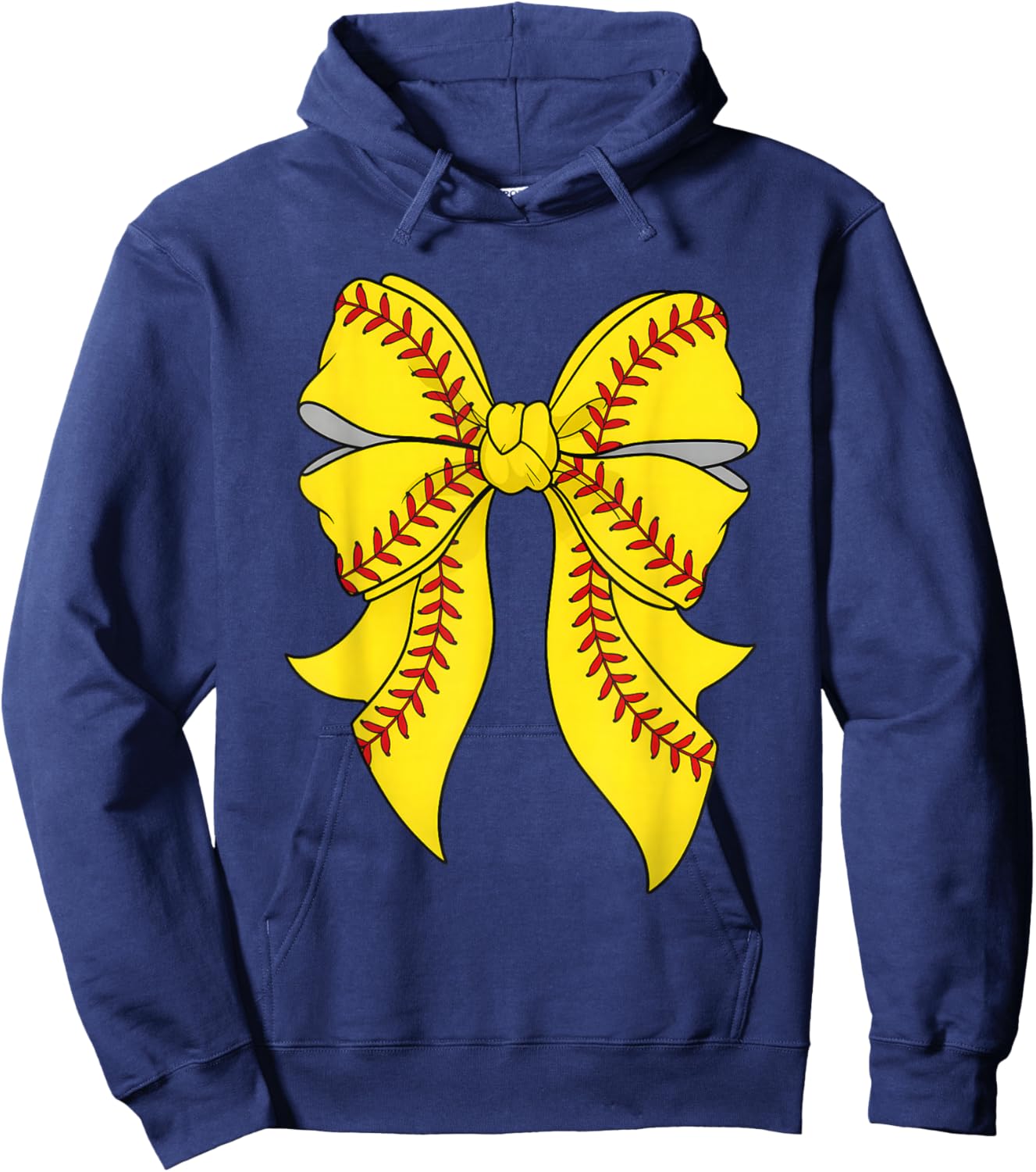 Cute Softball Coquette Bow Girls Softball Mama Mom Hoodie - Hoodie | Navy