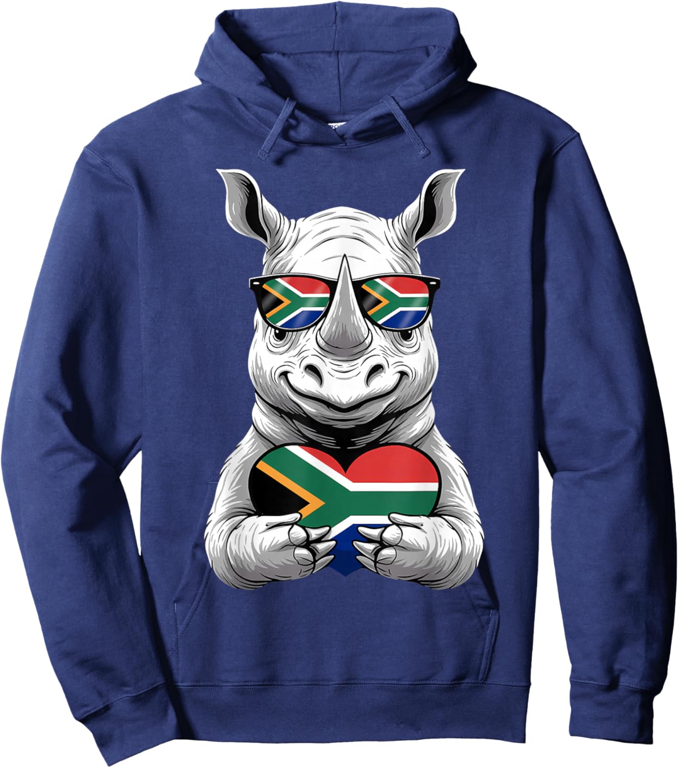 South Africa Roots Rhino South African Flag Hoodie - Hoodie | Navy