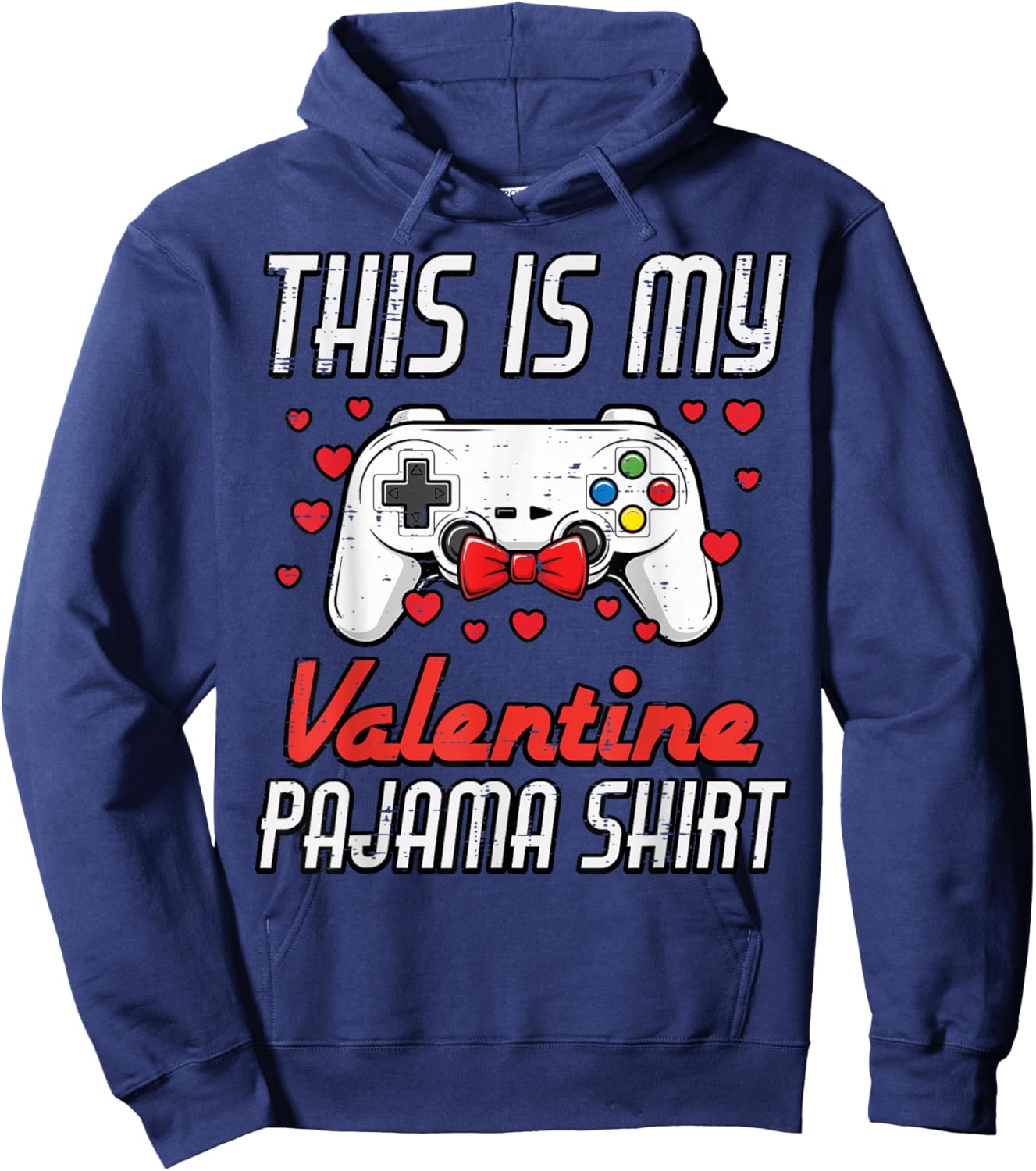 This My Valentine Pajama Gamer Valentines Day Men Boys Kids Hoodie - Hoodie | Navy