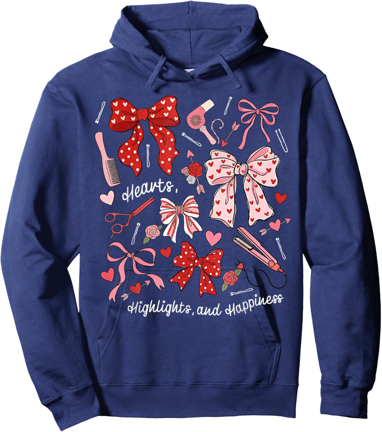 Coquette Bow Hairdresser Valentine Day Hairstylist Salon Spa Hoodie - Hoodie | Navy