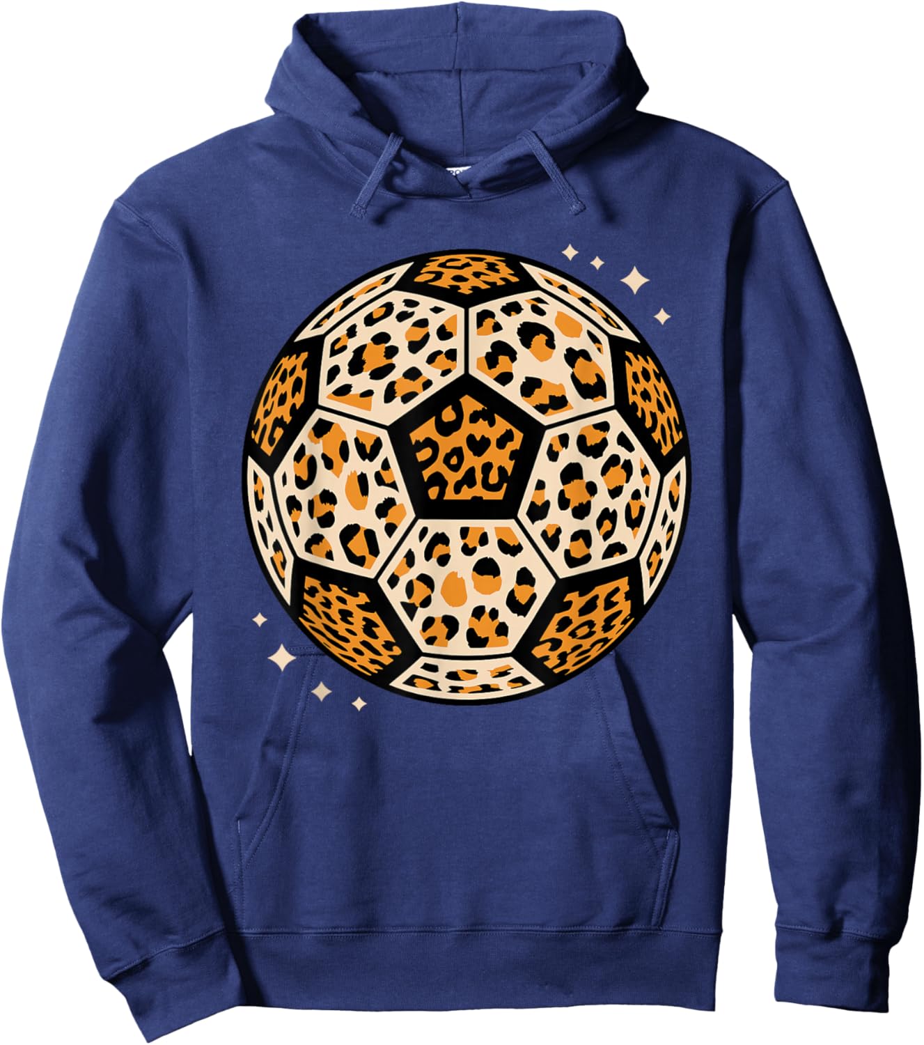 Leopard Pattern Soccer Ball Football Hoodie - Hoodie | Navy