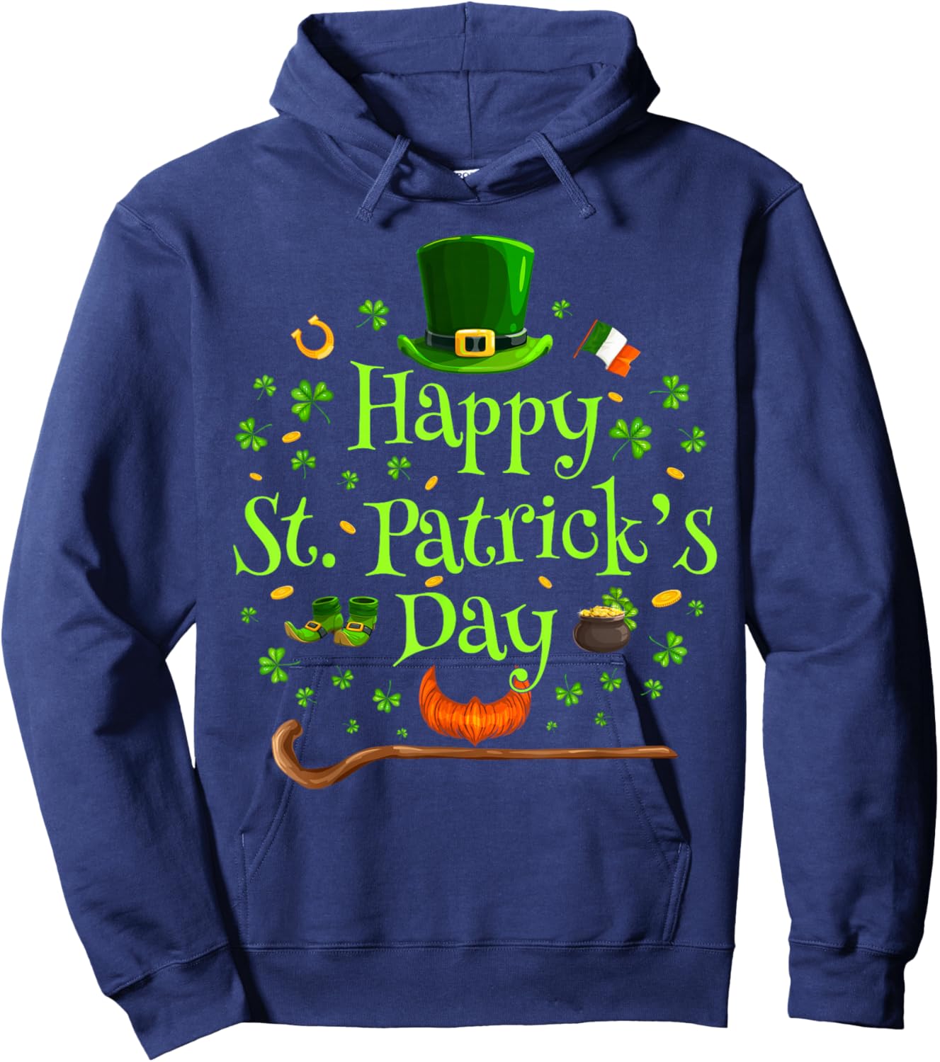 Happy St. Patricks Day Shamrock Irish Saint Patricks Da Hoodie - Hoodie | Navy