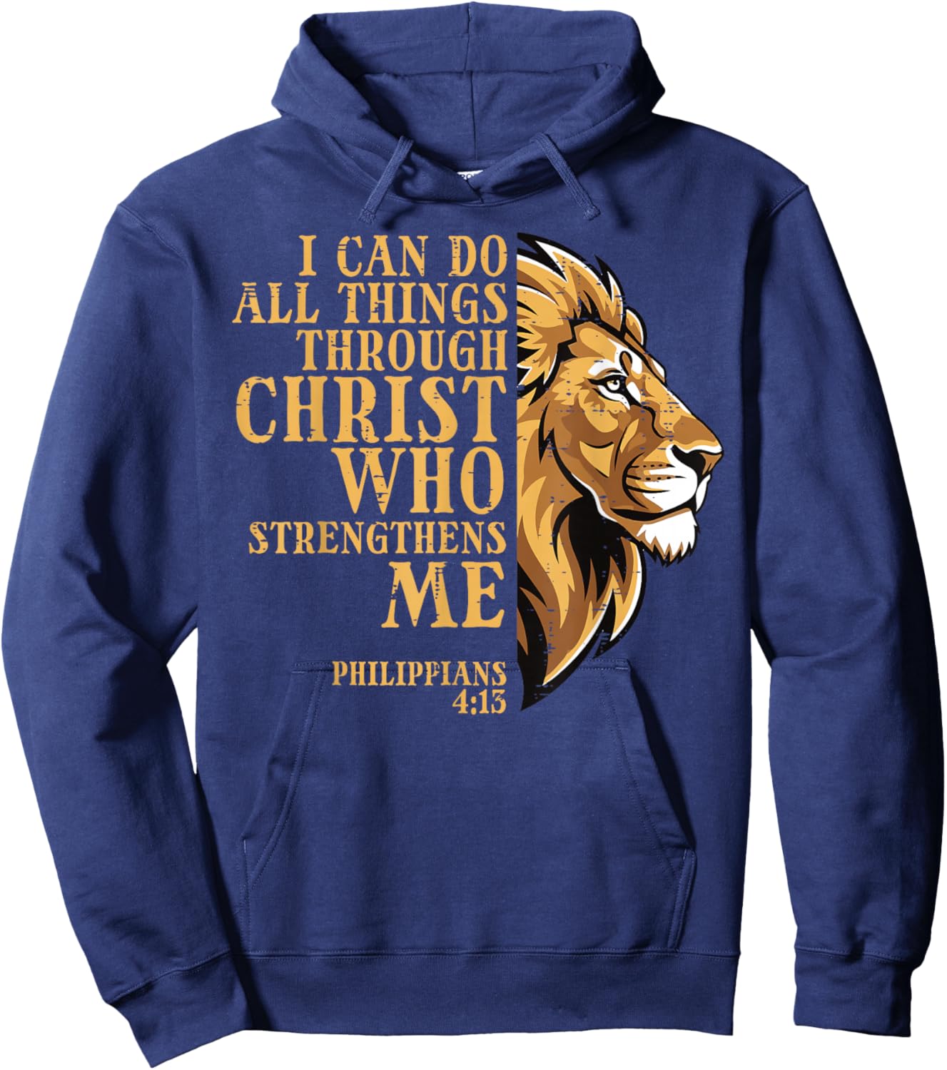 I Can Do All Things Lion Christian God Jesus Men Women Kids Hoodie - Hoodie | Navy