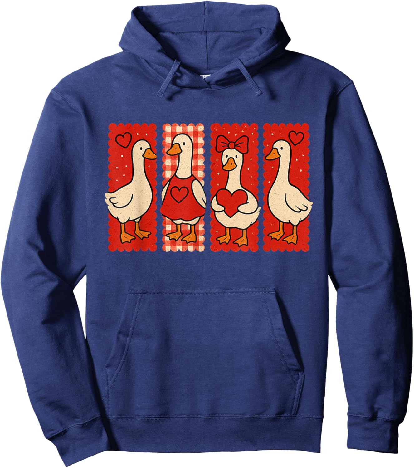 Valentine's Day Silly Goose Love Season Just A Lovely Goose Hoodie - Hoodie | Navy