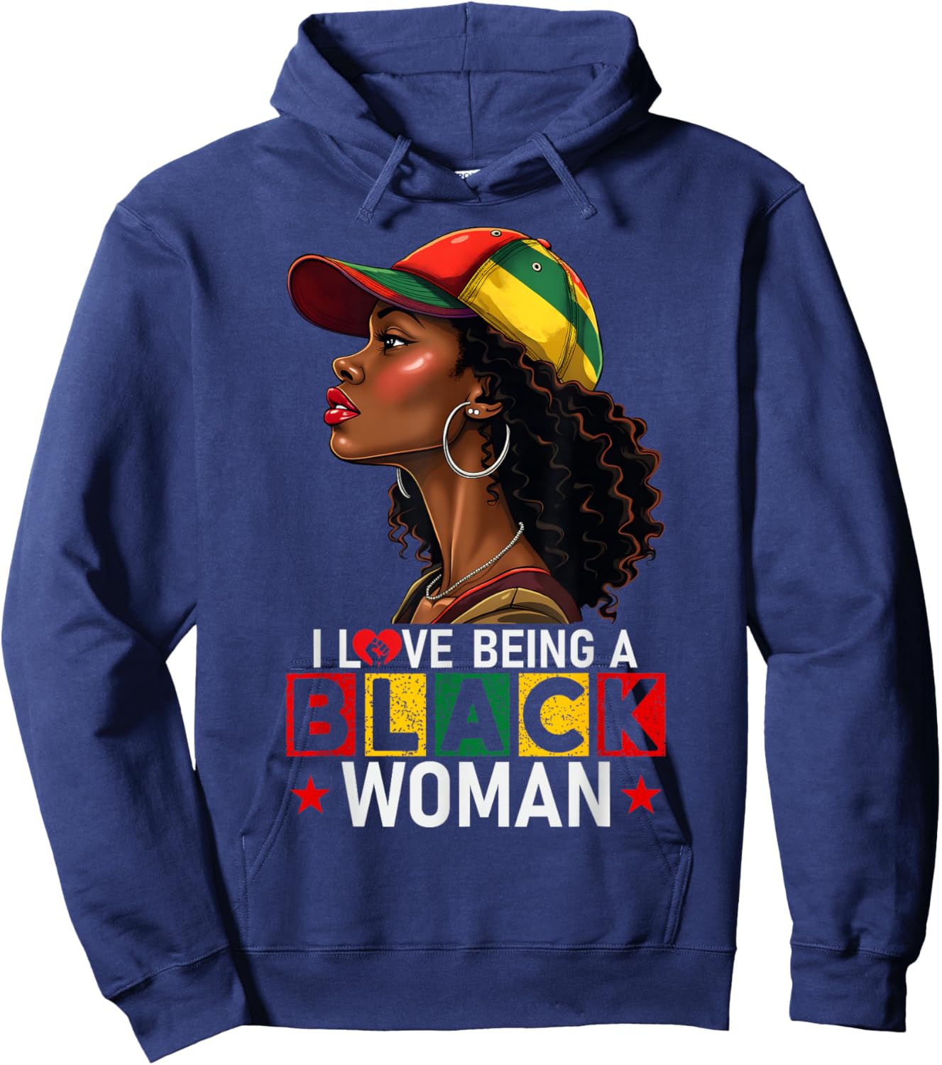 I Love Being A Black Woman Black History Month Hoodie - Hoodie | Navy
