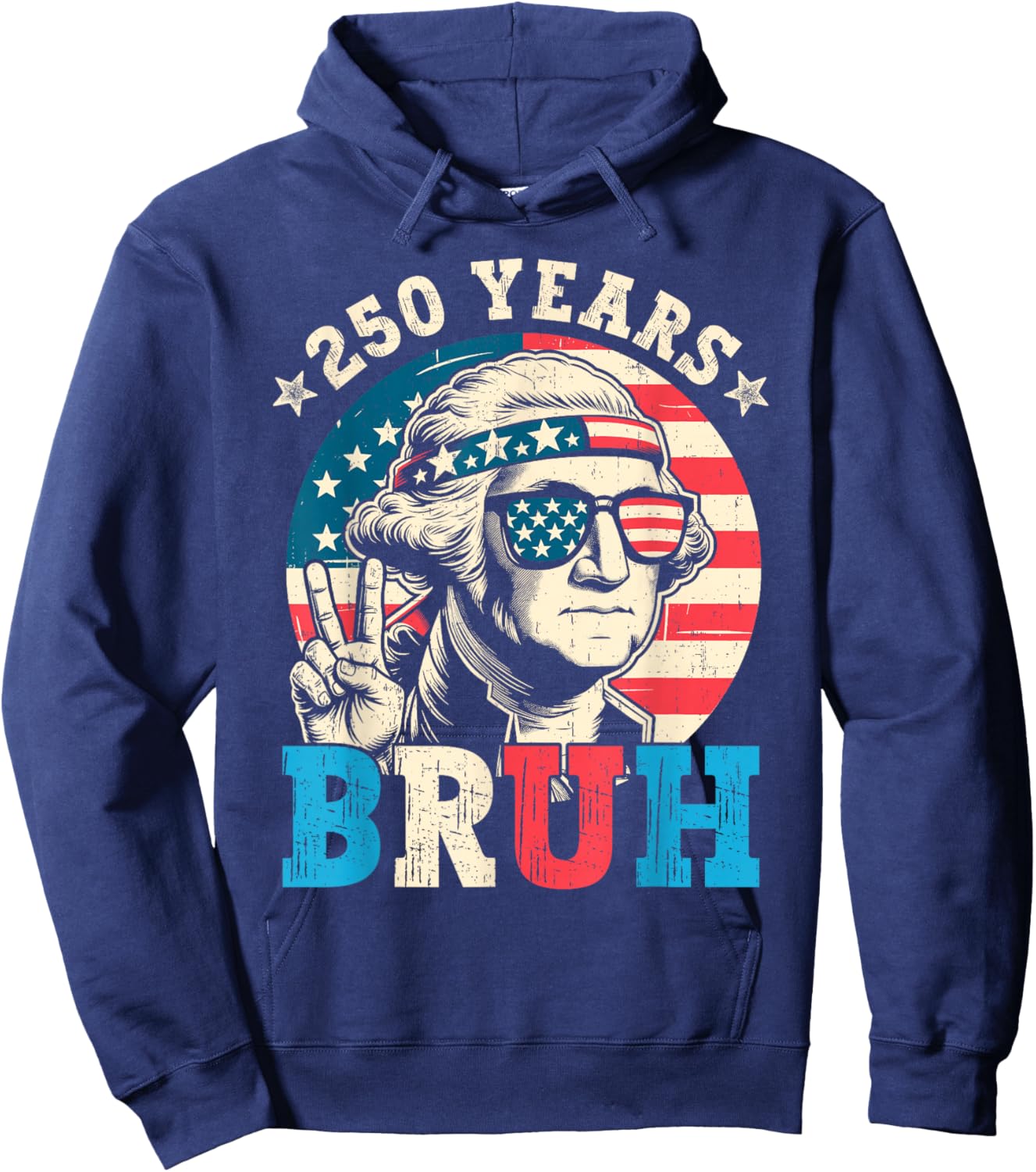 Flag Vintage 250 Years American 1776 2026 250th USA Birthday Hoodie - Hoodie | Navy