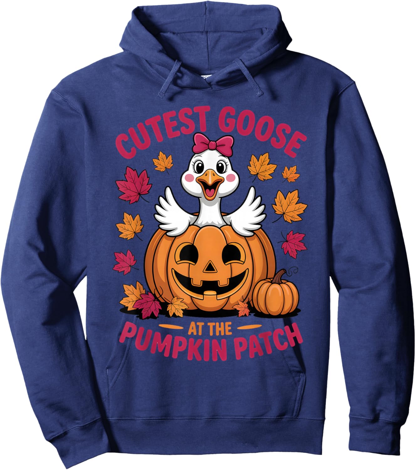 Cutest Goose at The Pumpkin Patch Funny Fall Thanksgiving Hoodie - Hoodie | Navy