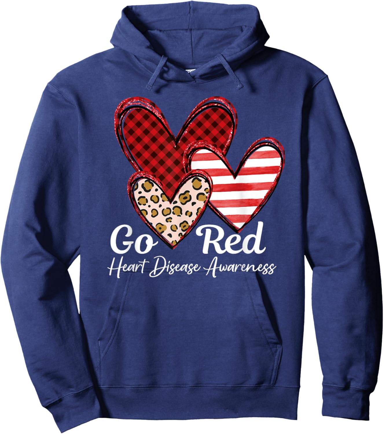 Go Red Heart Disease Awareness CHD February Wear Red Hoodie - Hoodie | Navy