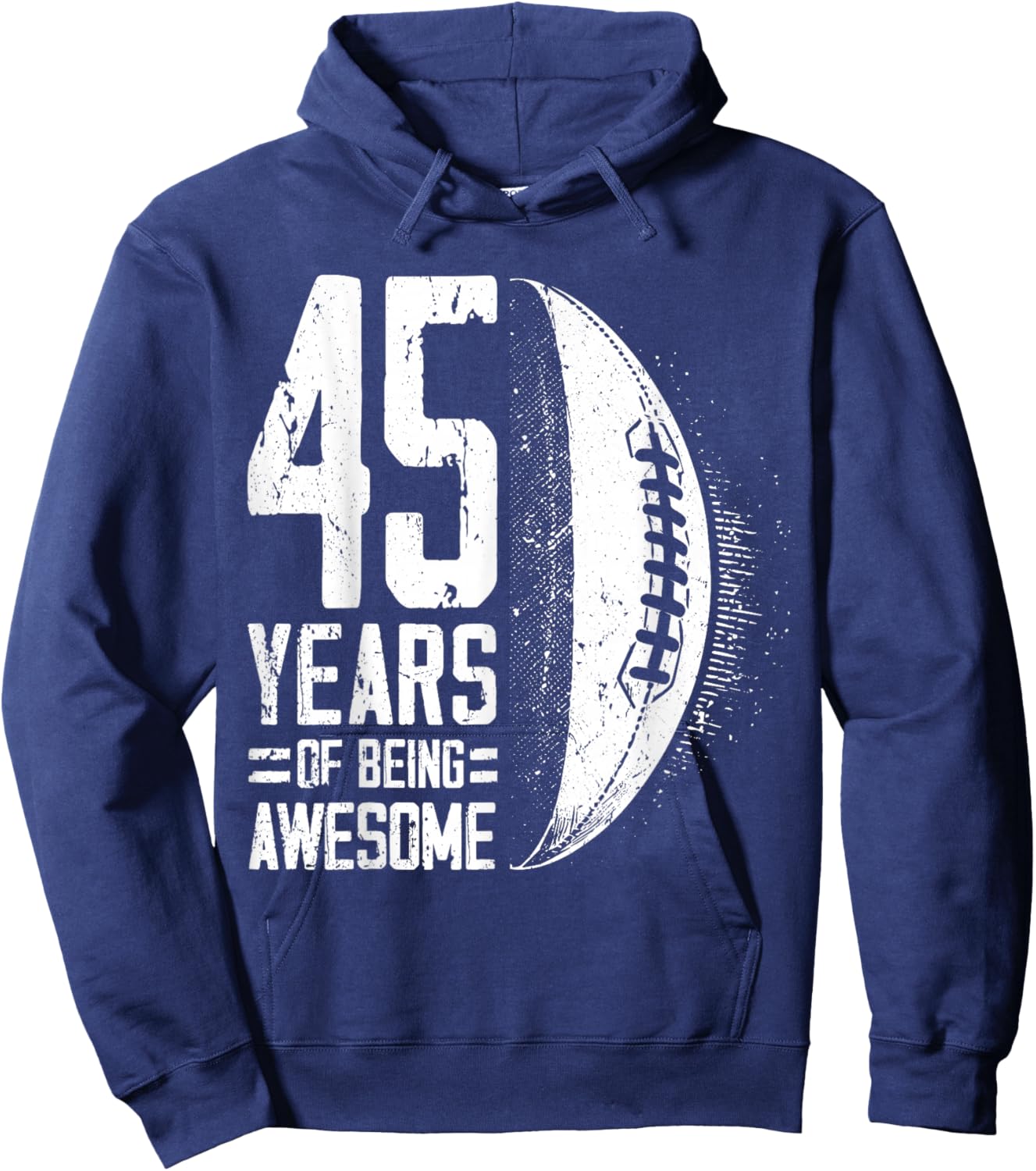45th Birthday Rugby Player 45 Years Old Man Woman Hoodie - Hoodie | Navy