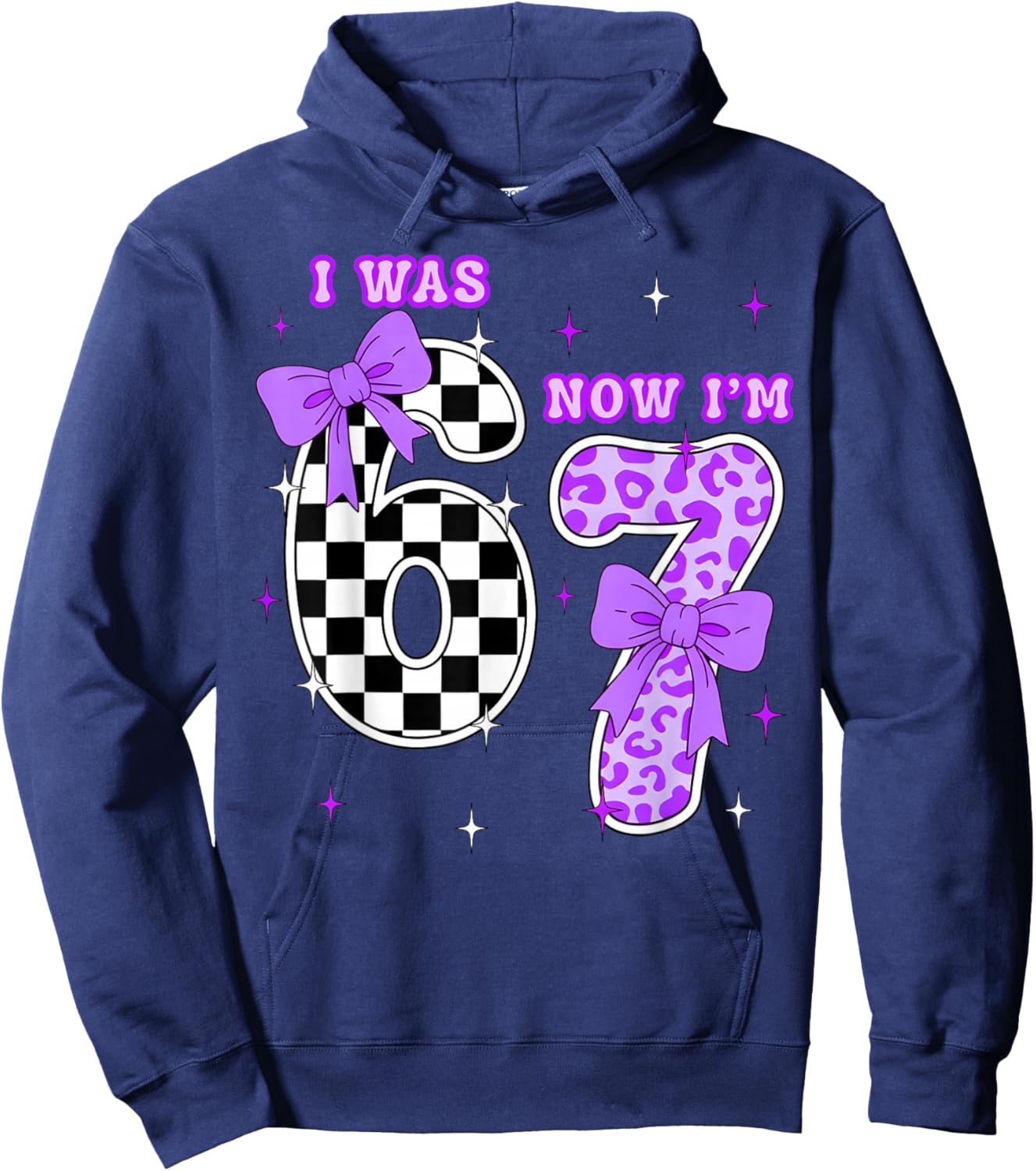 7th Birthday Girl Shirt I was 6 Now I’m 7 Shirt 7 Years Old Hoodie - Hoodie | Navy