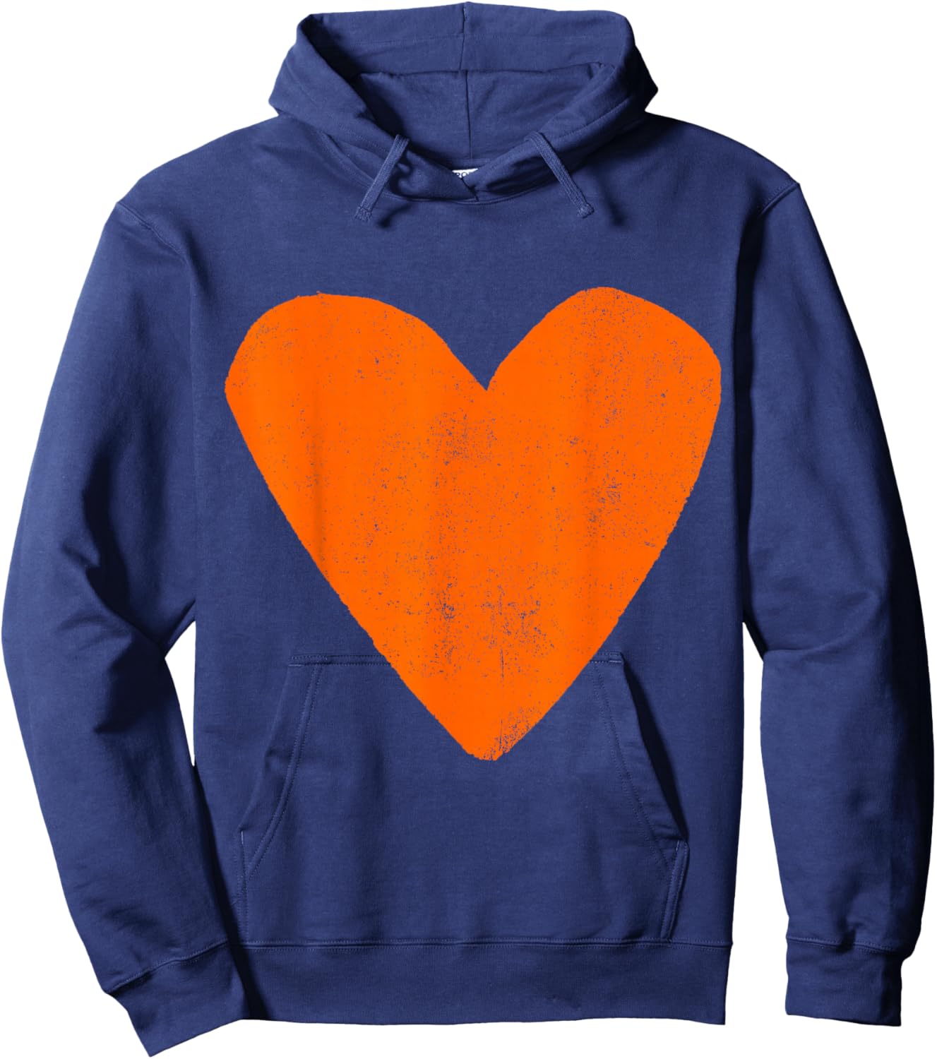 Love Heart Burnt Orange Color Gray Hoodie - Hoodie | Navy