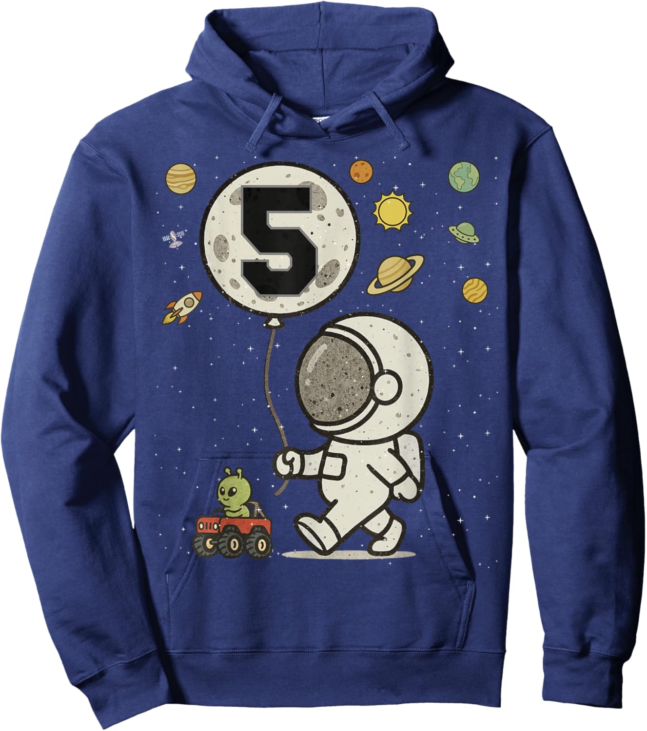 Astronaut 5th Birthday 5 Year Old Space Matching Family Hoodie - Hoodie | Navy